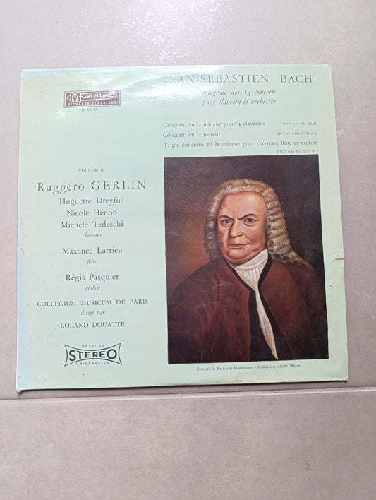 Vinyle 33 tours Jean-Sébastien Bach concertos pour clavecin intégrale volume 2 musique classique