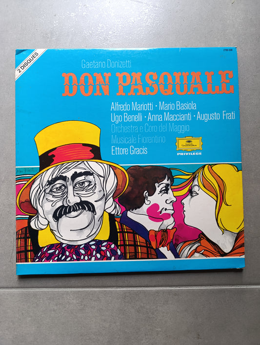 Vinyle 33 tours Donizetti Don Pasquale coffret 2 disques Deutsche Grammophon Ettore Gracis