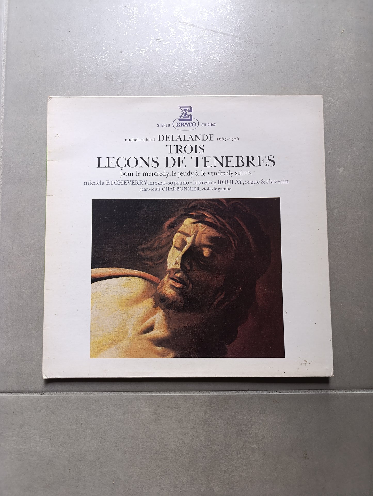 Vinyle 33 tours Delalande Trois Leçons de Ténèbres Erato musique baroque