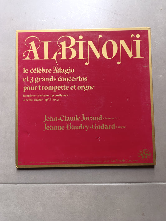 Vinyle 33 tours Albinoni Adagio et concertos trompette orgue Jean-Claude Jorand