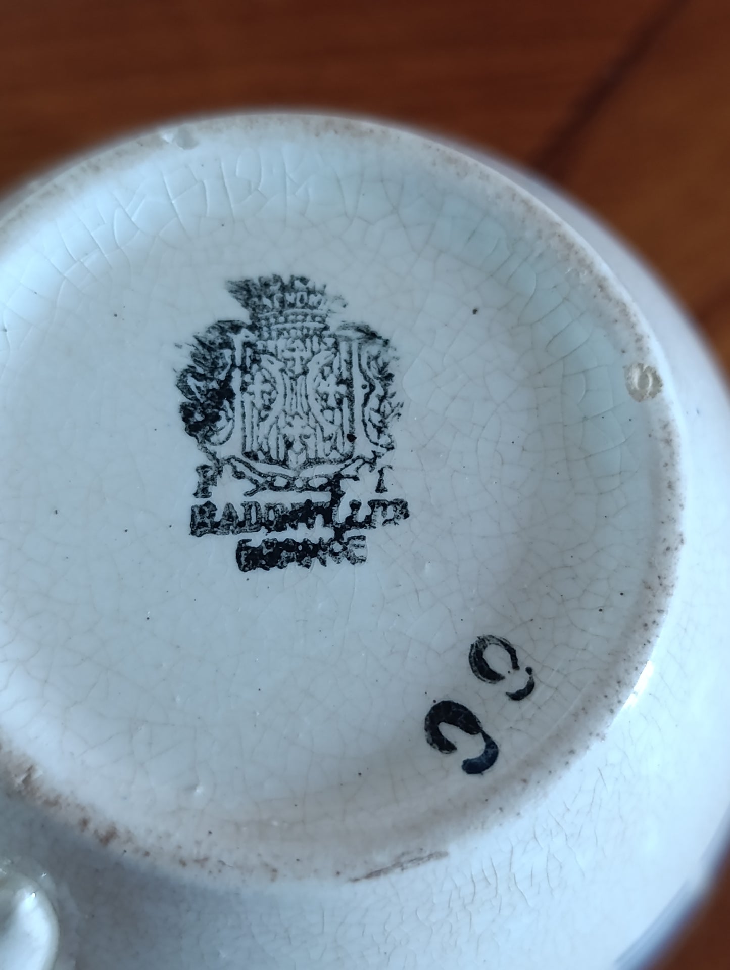 Service à café vintage Badonviller bleu géométrique – 2 tasses et sous-tasses rétro
