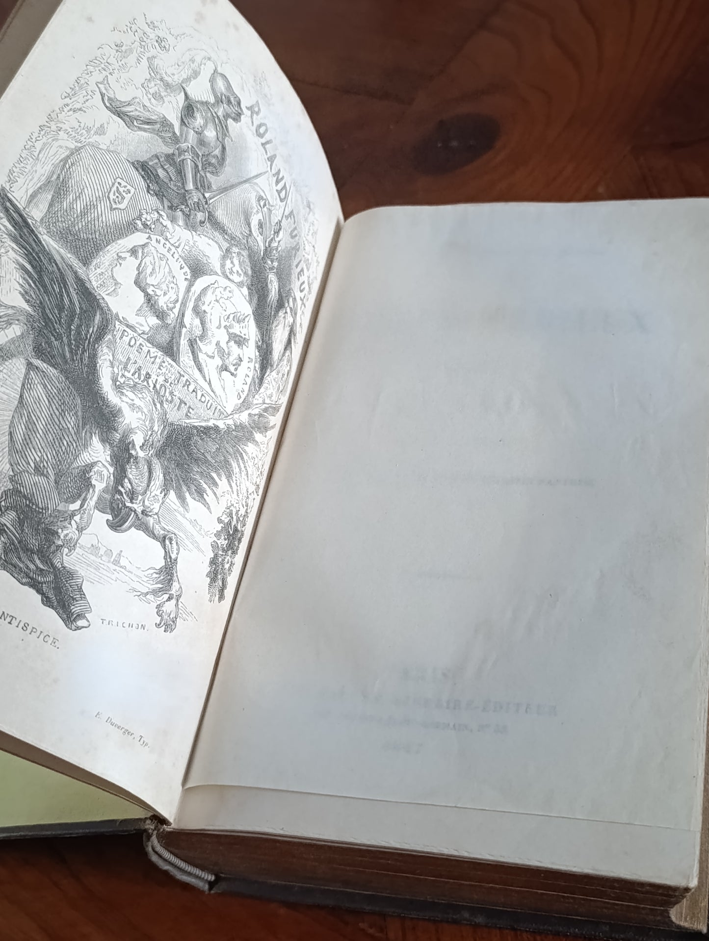Roland Furieux de L’Arioste – édition illustrée 1847 – reliure romantique dorée