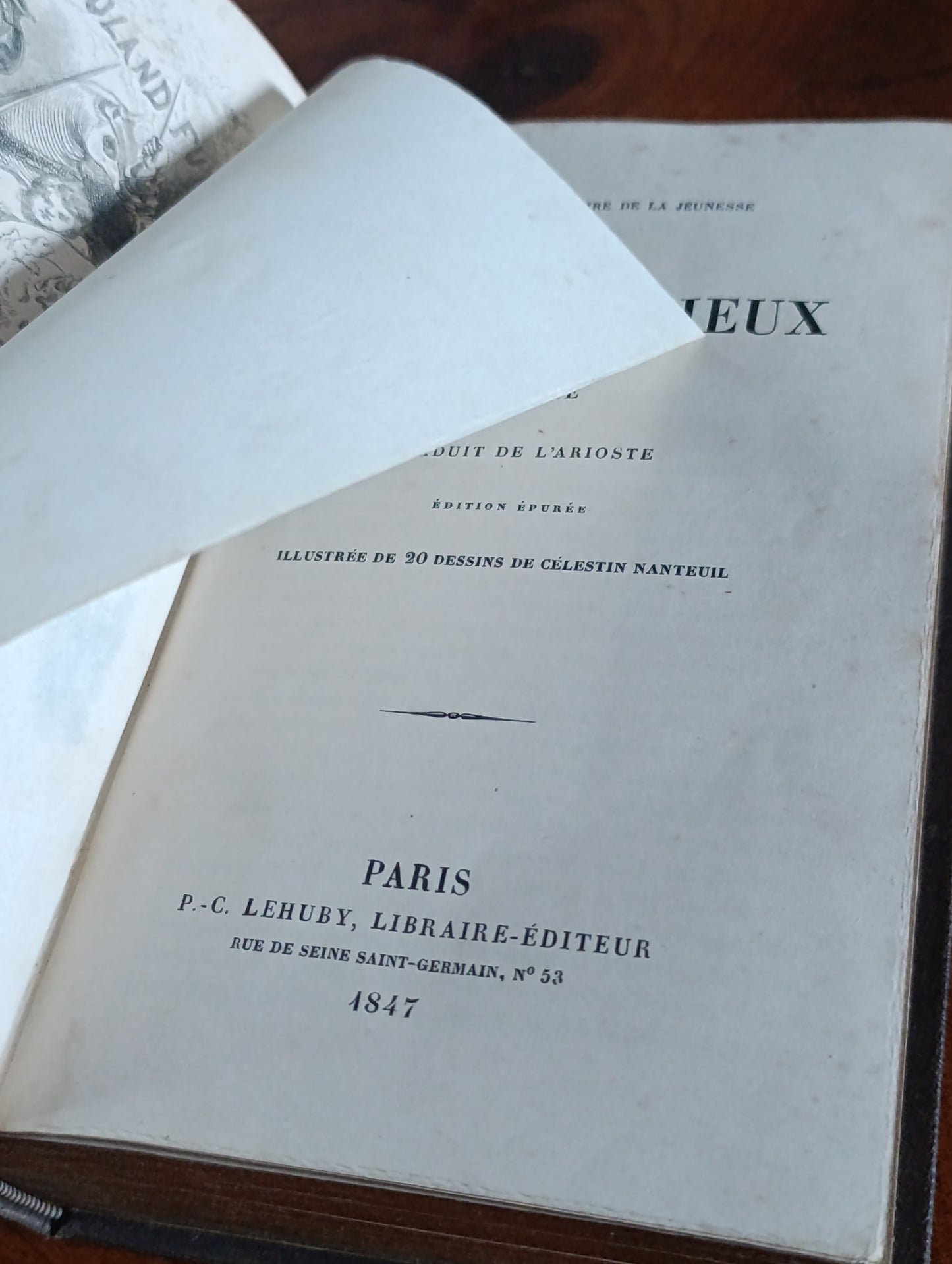 Roland Furieux de L’Arioste – édition illustrée 1847 – reliure romantique dorée