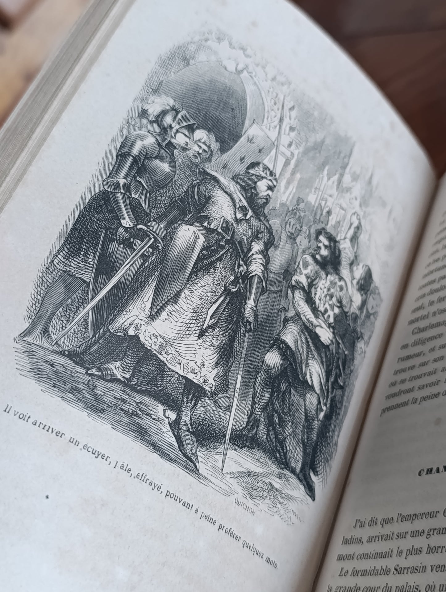 Roland Furieux de L’Arioste – édition illustrée 1847 – reliure romantique dorée