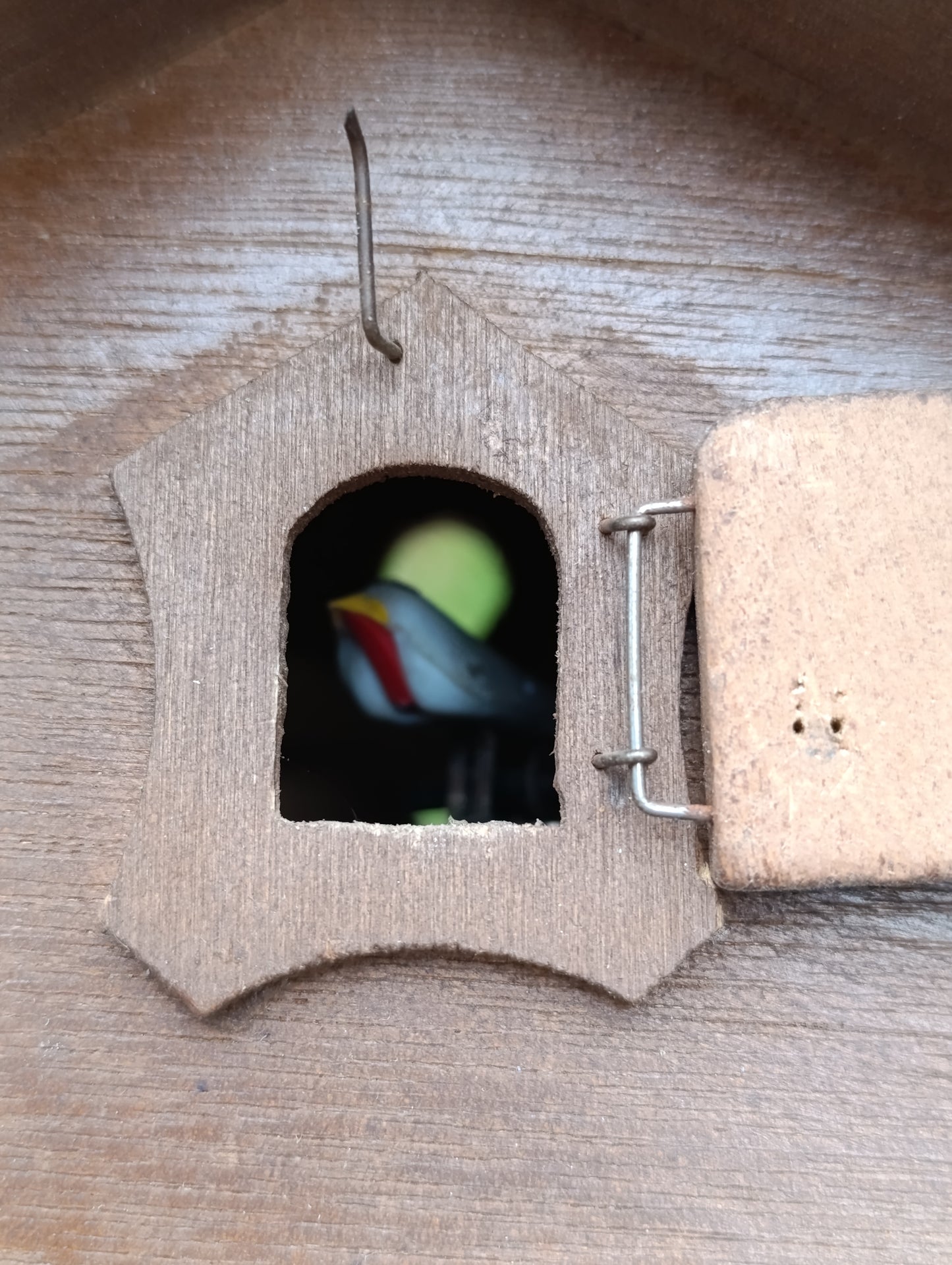 Coucou ancien Regula West Germany en bois avec oiseau animé – Mouvement mécanique à chaînes – À restaurer