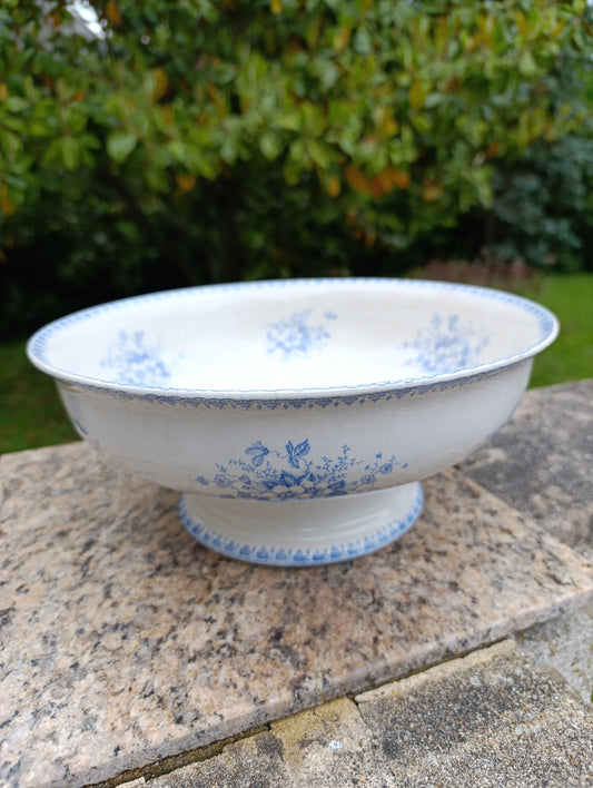 Grand saladier ancien Société Céramique Maastricht décor Anna – faïence hollandaise bleue