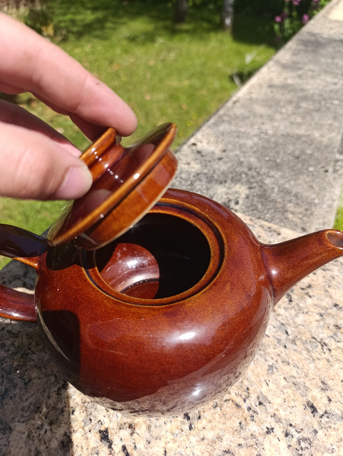 Théière vintage en grès brun West Germany – céramique allemande rétro