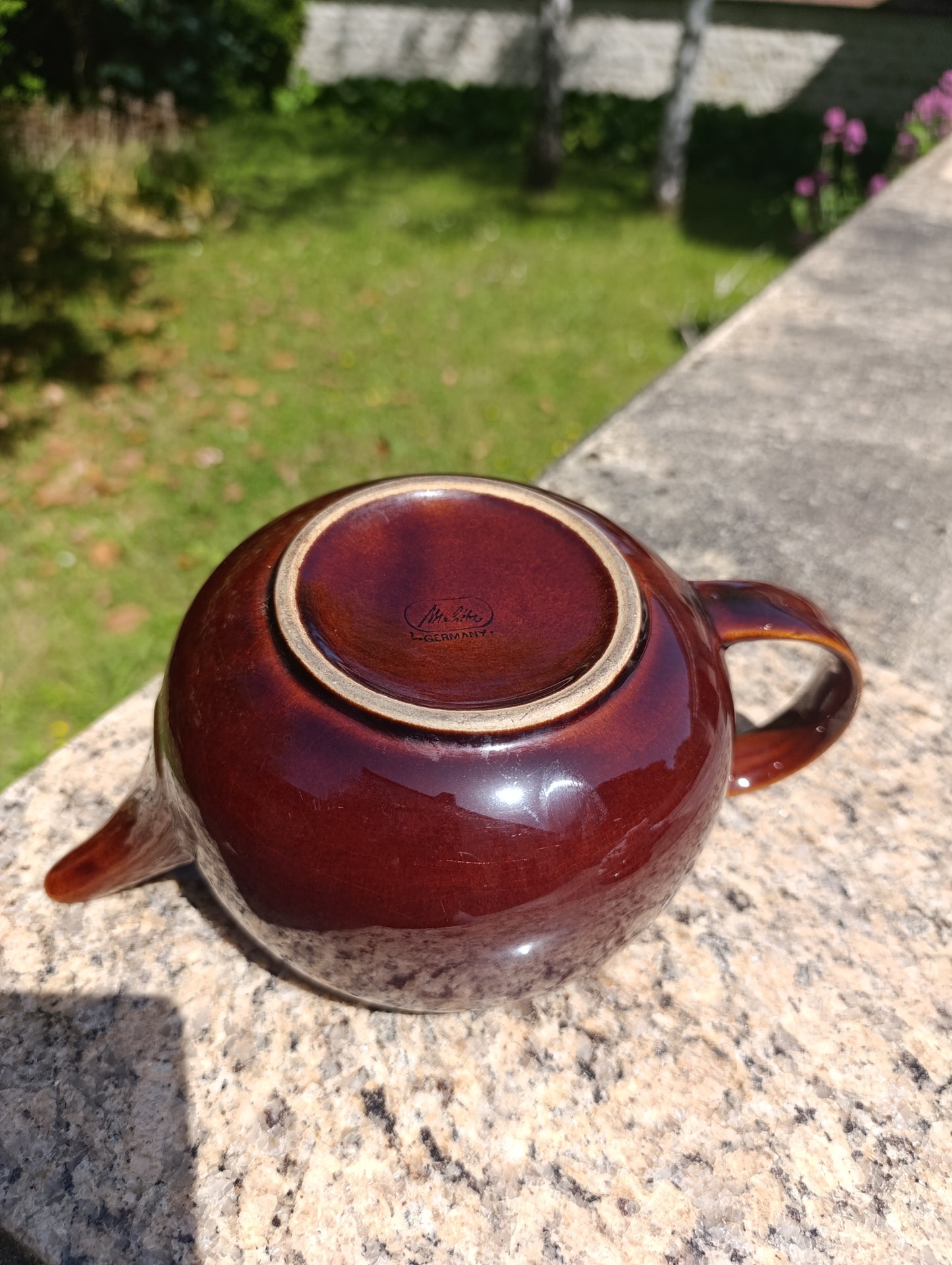 Théière vintage en grès brun West Germany – céramique allemande rétro