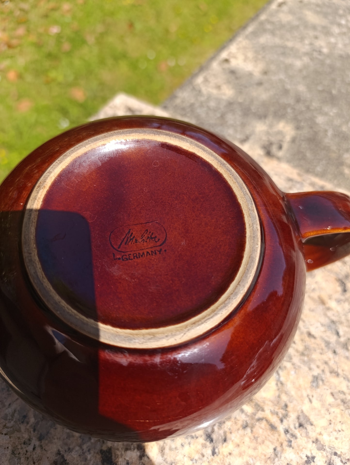 Théière vintage en grès brun West Germany – céramique allemande rétro