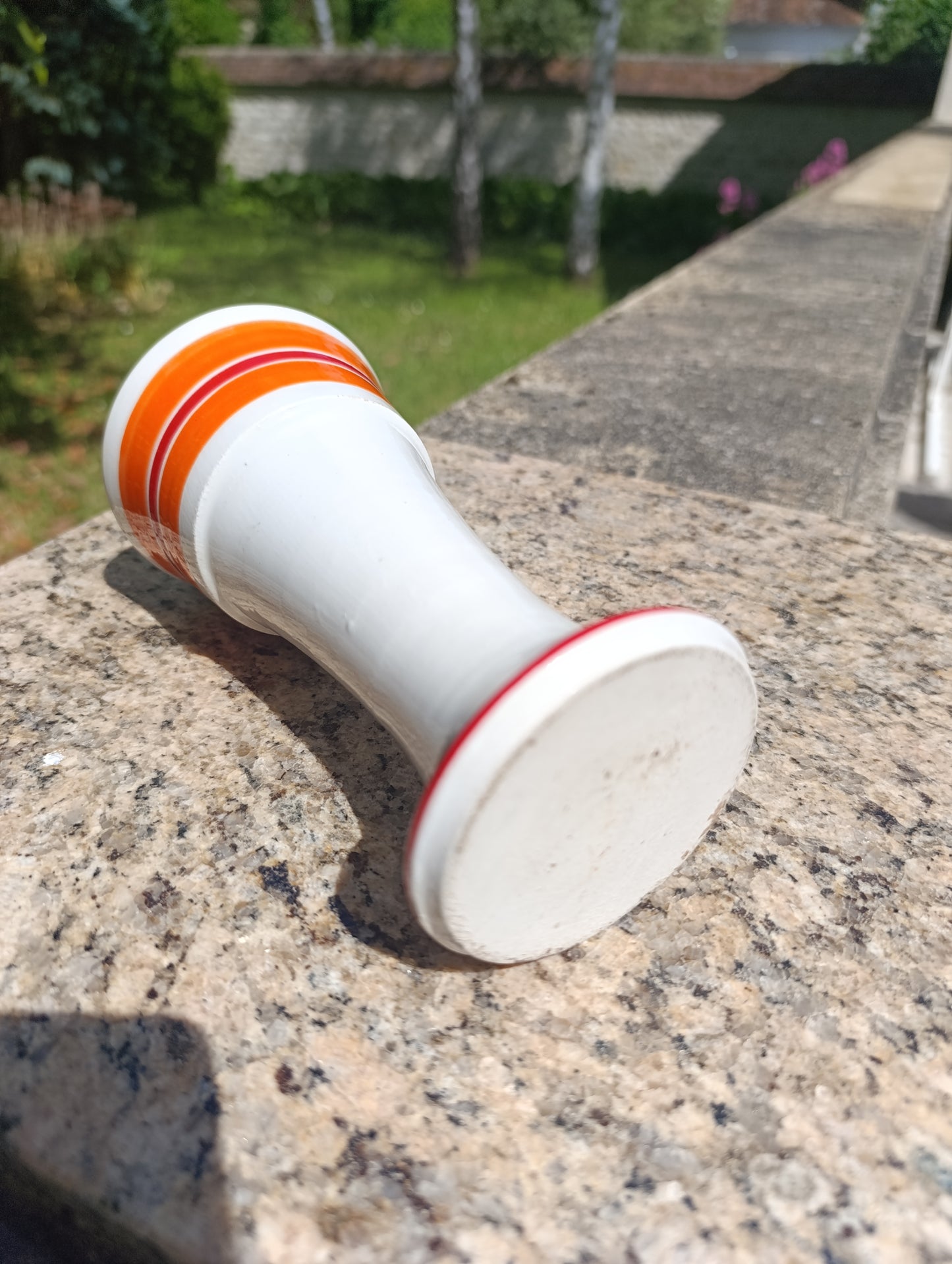 Soliflore vintage blanc et orange – style années 70