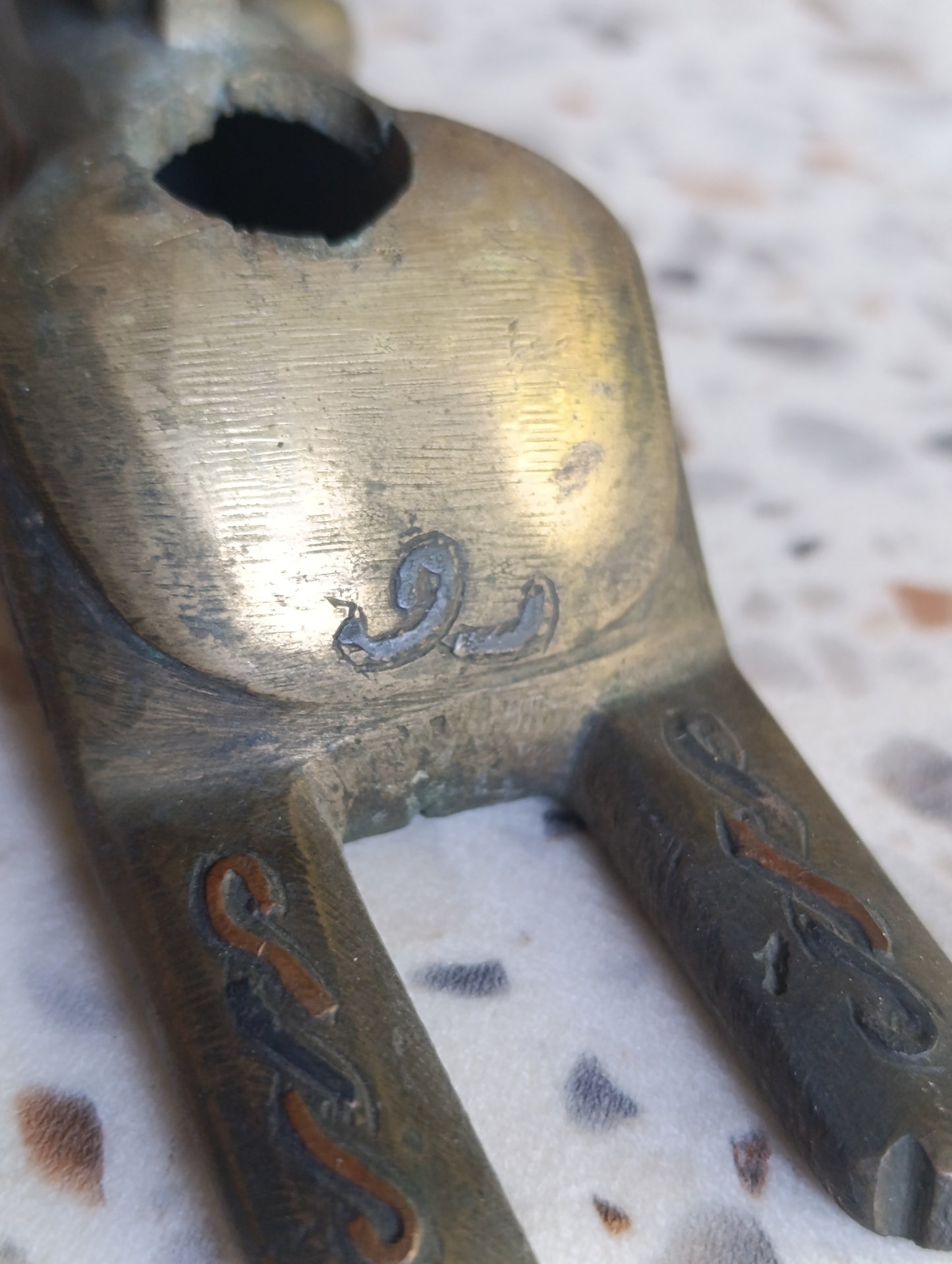 Encrier ancien sphinx égyptien en régule / bronze patiné style antique