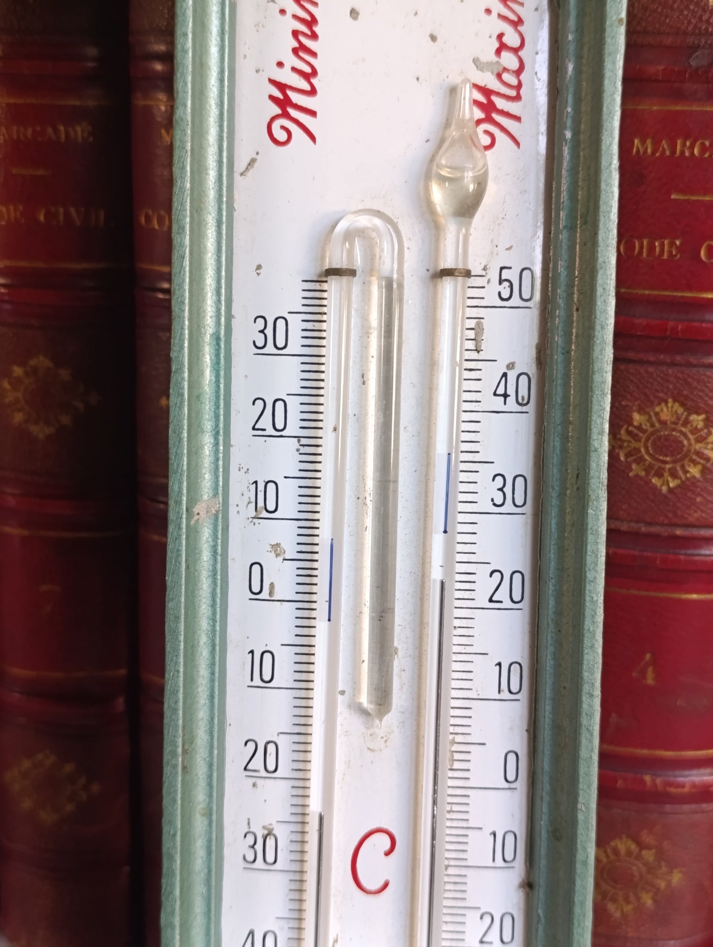 Thermomètre mural Minima vintage en métal peint