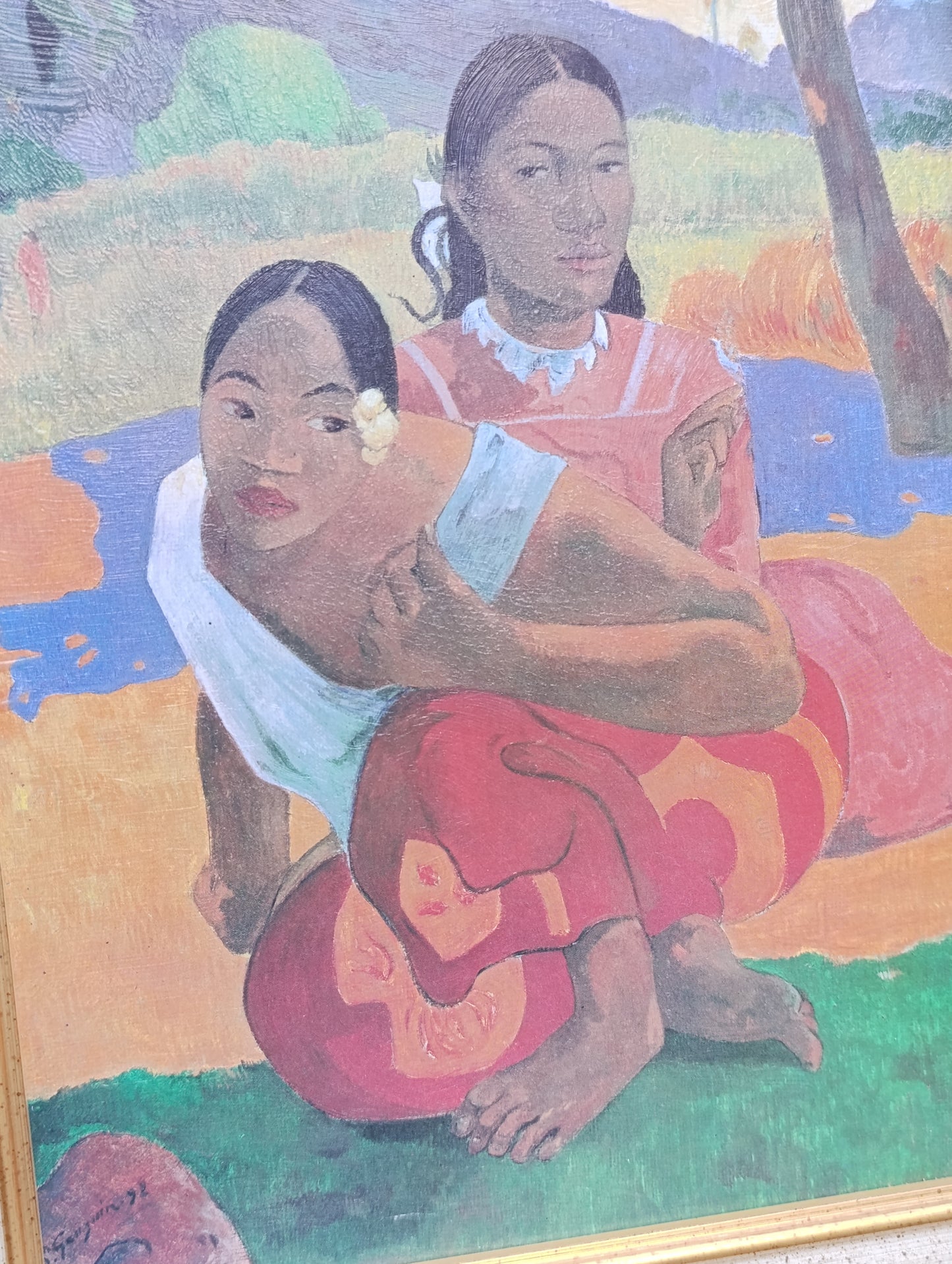 Reproduction encadrée "Femmes tahitiennes" d'après Paul Gauguin