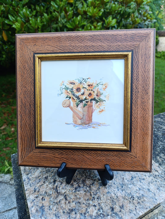 Cadre décoratif Hortus – Arrosoir et tournesols