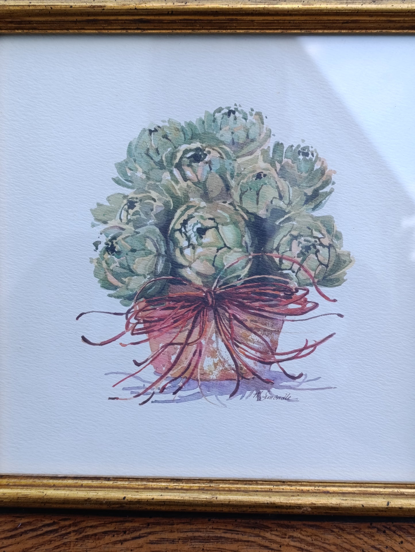 Cadre décoratif nature morte aux artichauts – Style campagne chic
