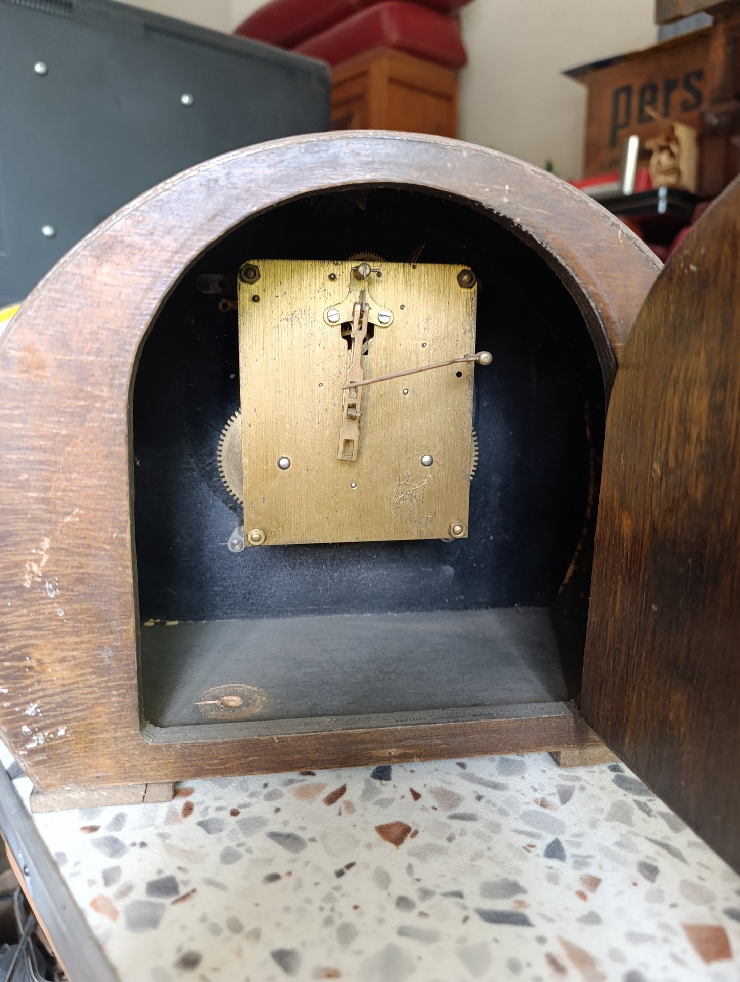 Pendule de cheminée Anvil British Clocks à restaurer – Mouvement mécanique anglais