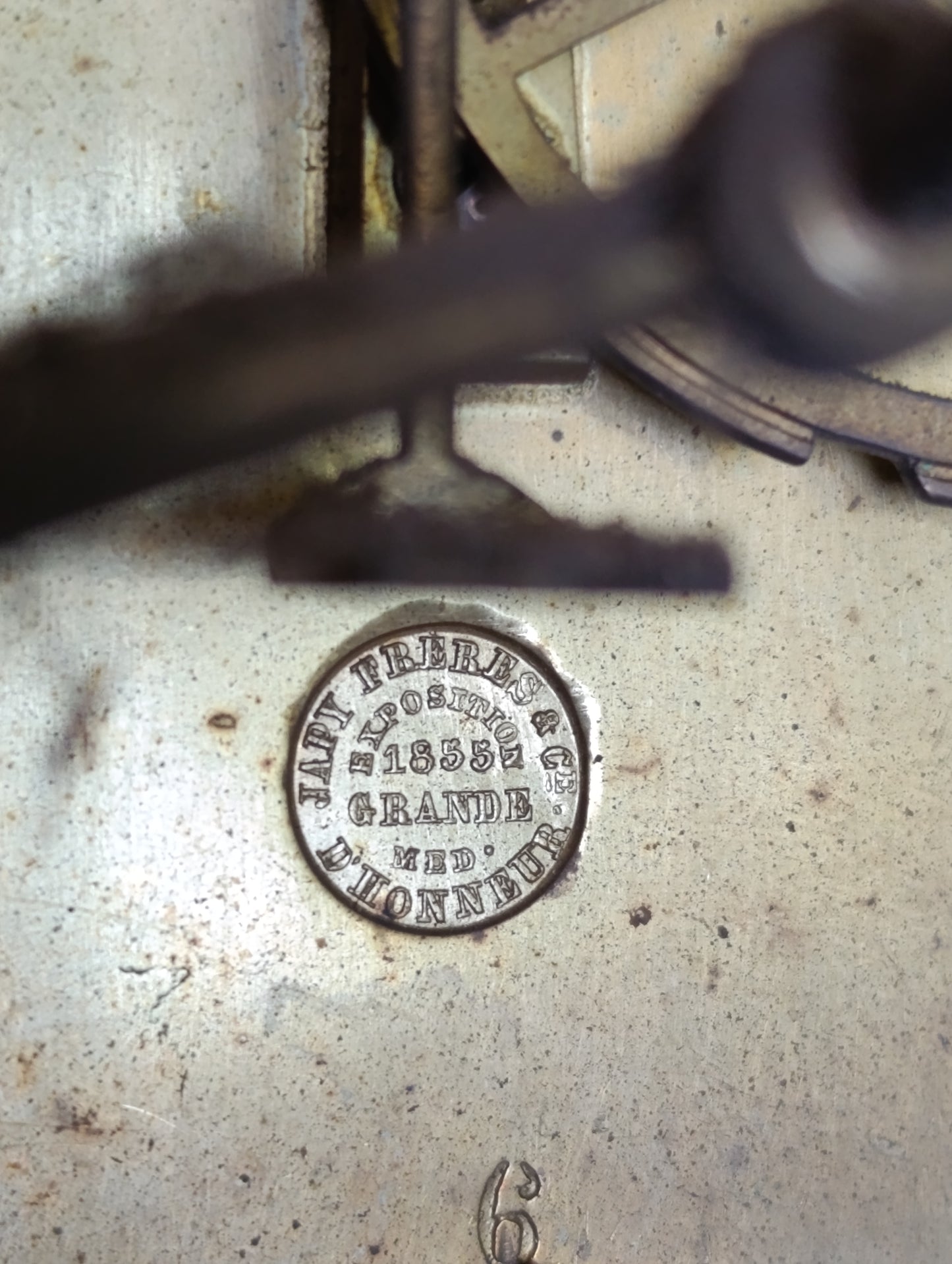 Mécanisme de pendule ancienne Japy Frères – Médaille d'Honneur 1855 – Pour restauration