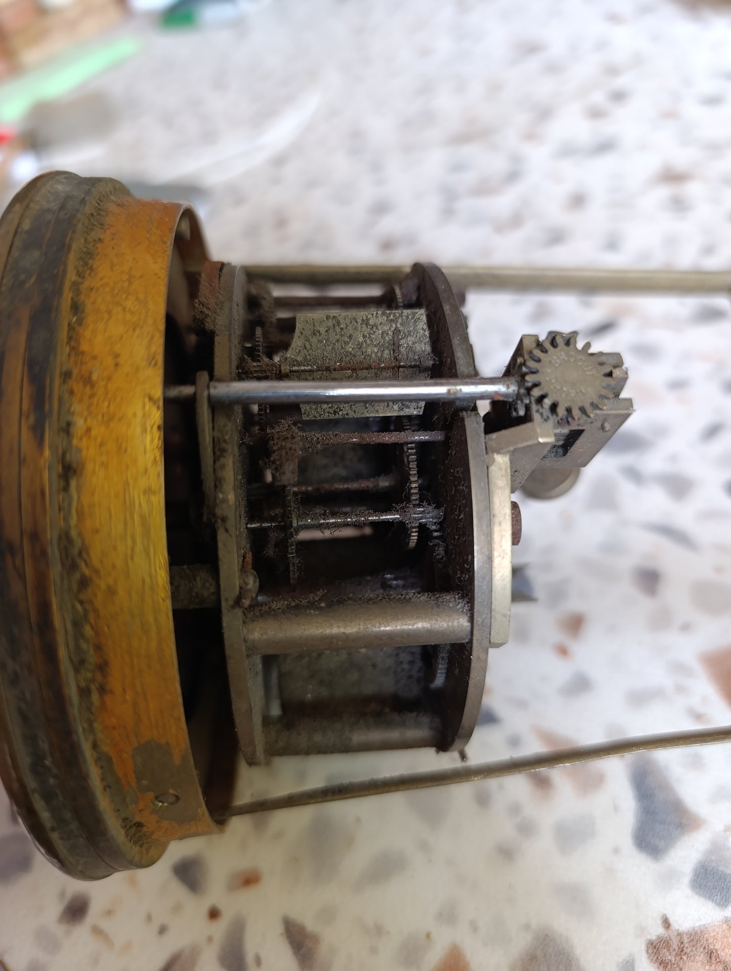 Mécanisme de pendule ancienne à balancier – Pour restauration ou pièces – XIXe siècle