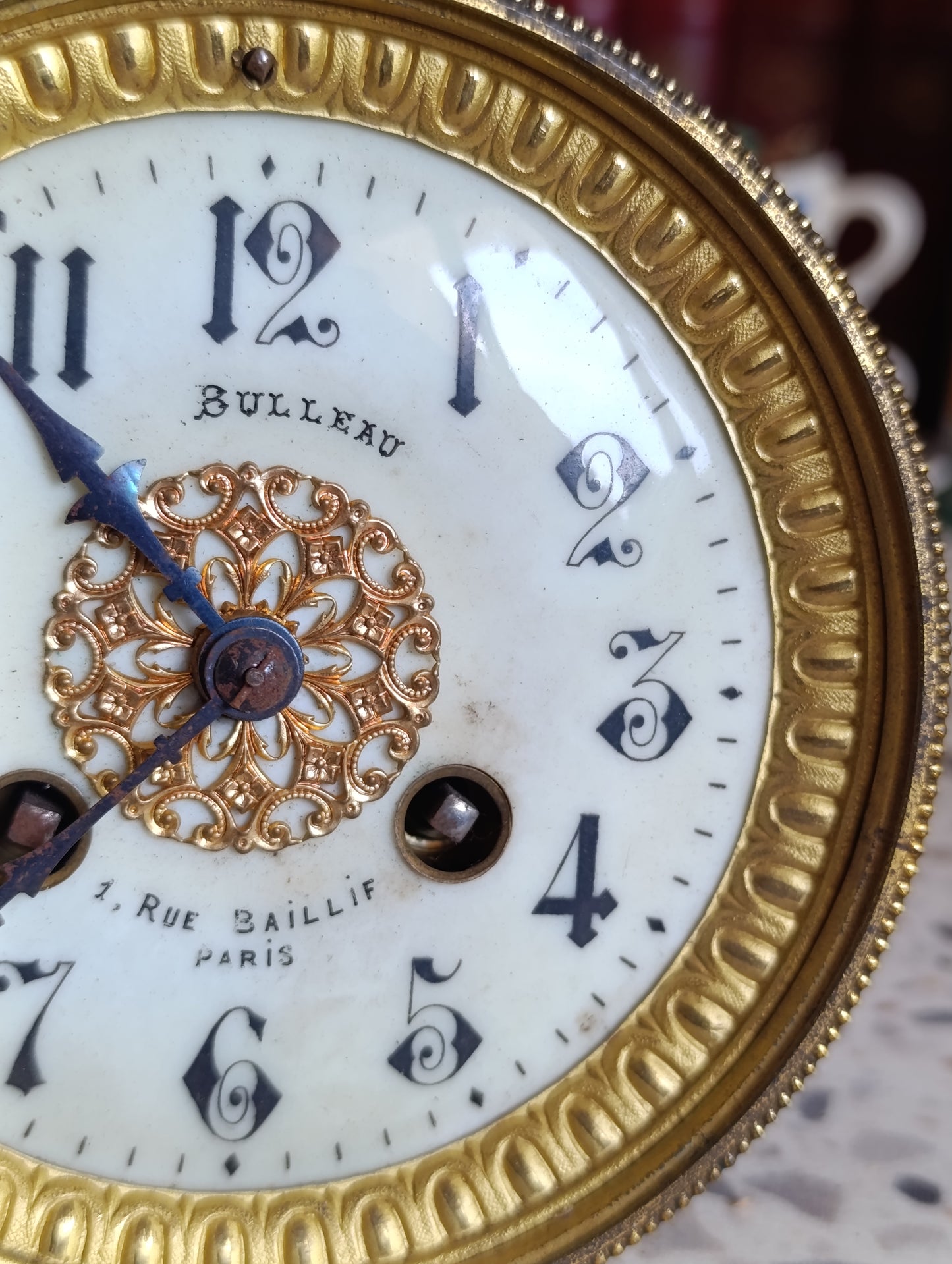 Mouvement de Pendule Ancienne Bulleau Paris Cadran Émaillé XIXe Siècle à Sonnerie