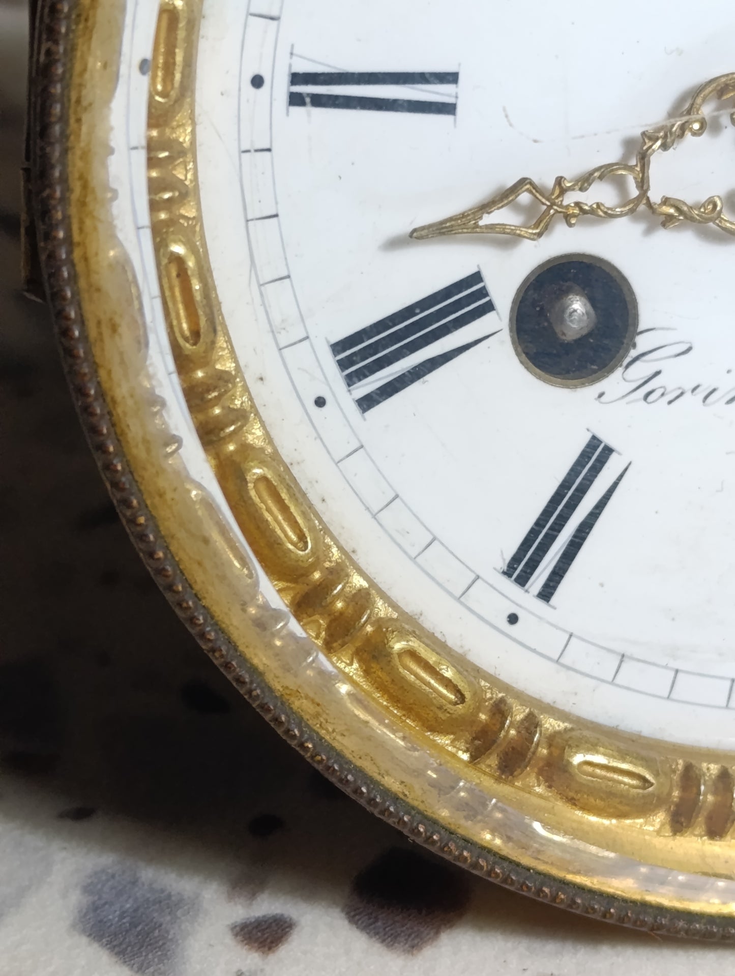 Mouvement de Pendule Ancien Gorini Frères &amp; Cie Paris avec Cadran Émaillé