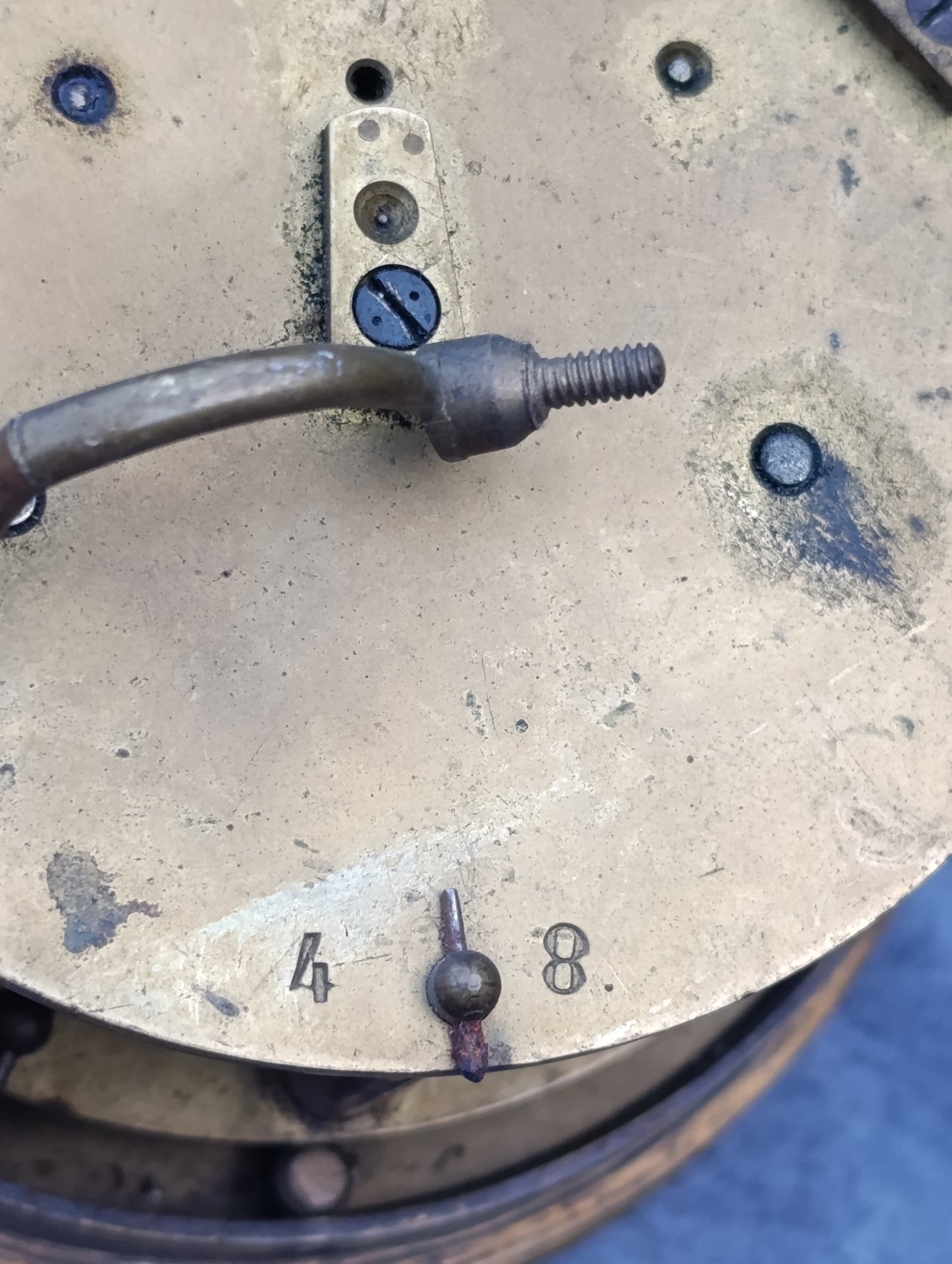 Cadran d'horloge ancienne E. & P. Barrard & Cie Paris en émail avec mécanisme