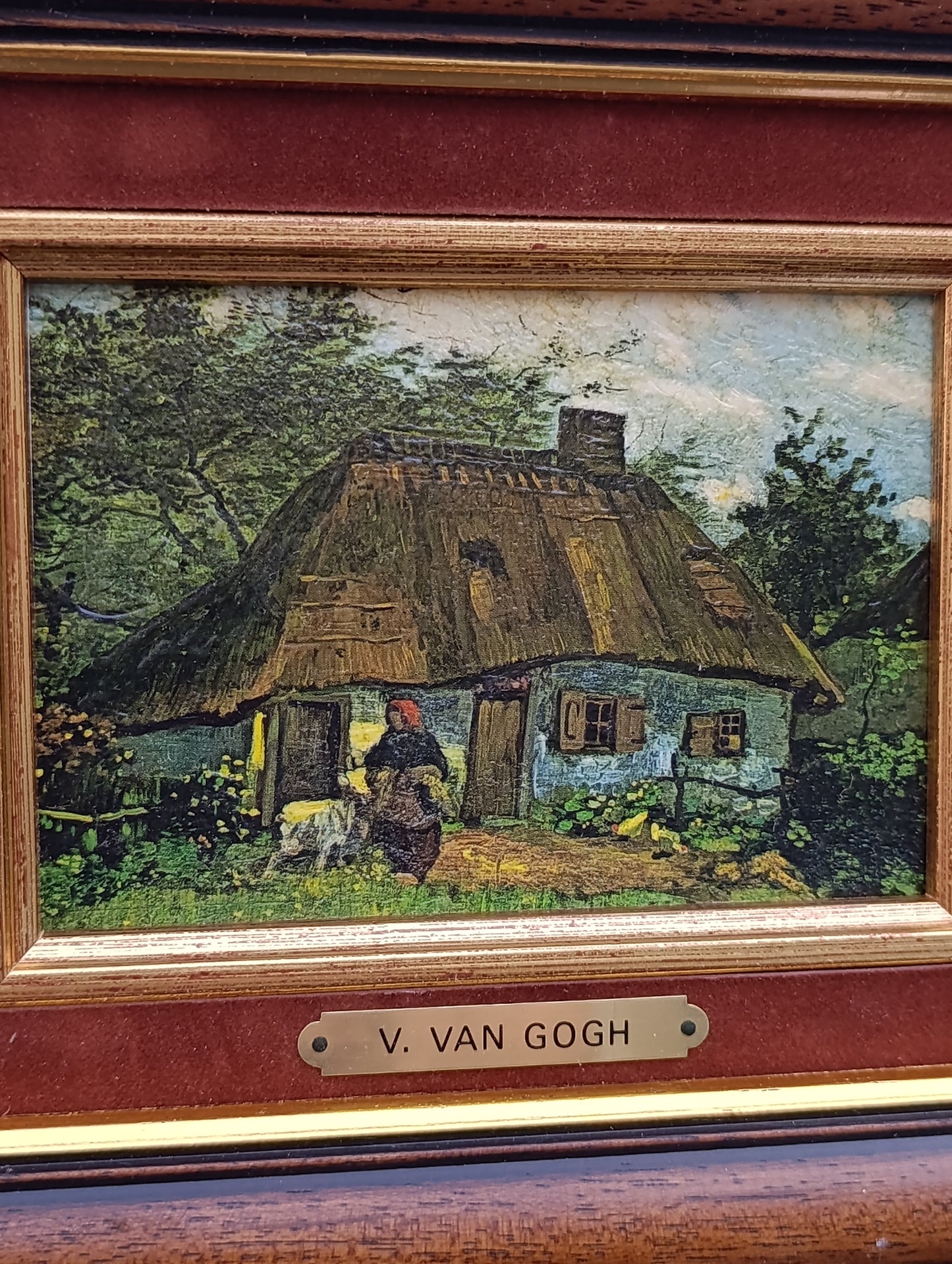 Reproduction encadrée Vincent Van Gogh – Chaumière rustique – Cadre bois 20 × 24 cm