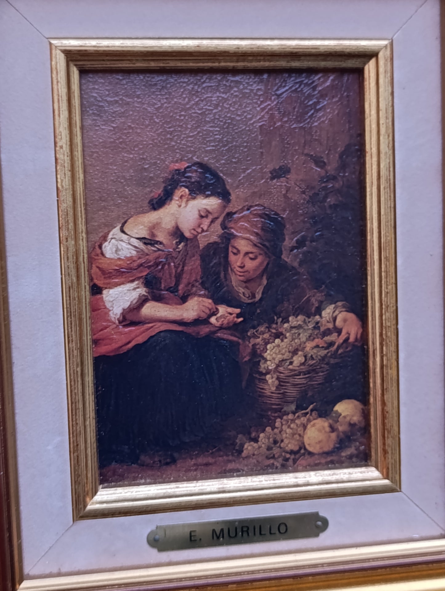 Reproduction encadrée Bartolomé Esteban Murillo – Scène de genre – Cadre doré 24 × 20 cm