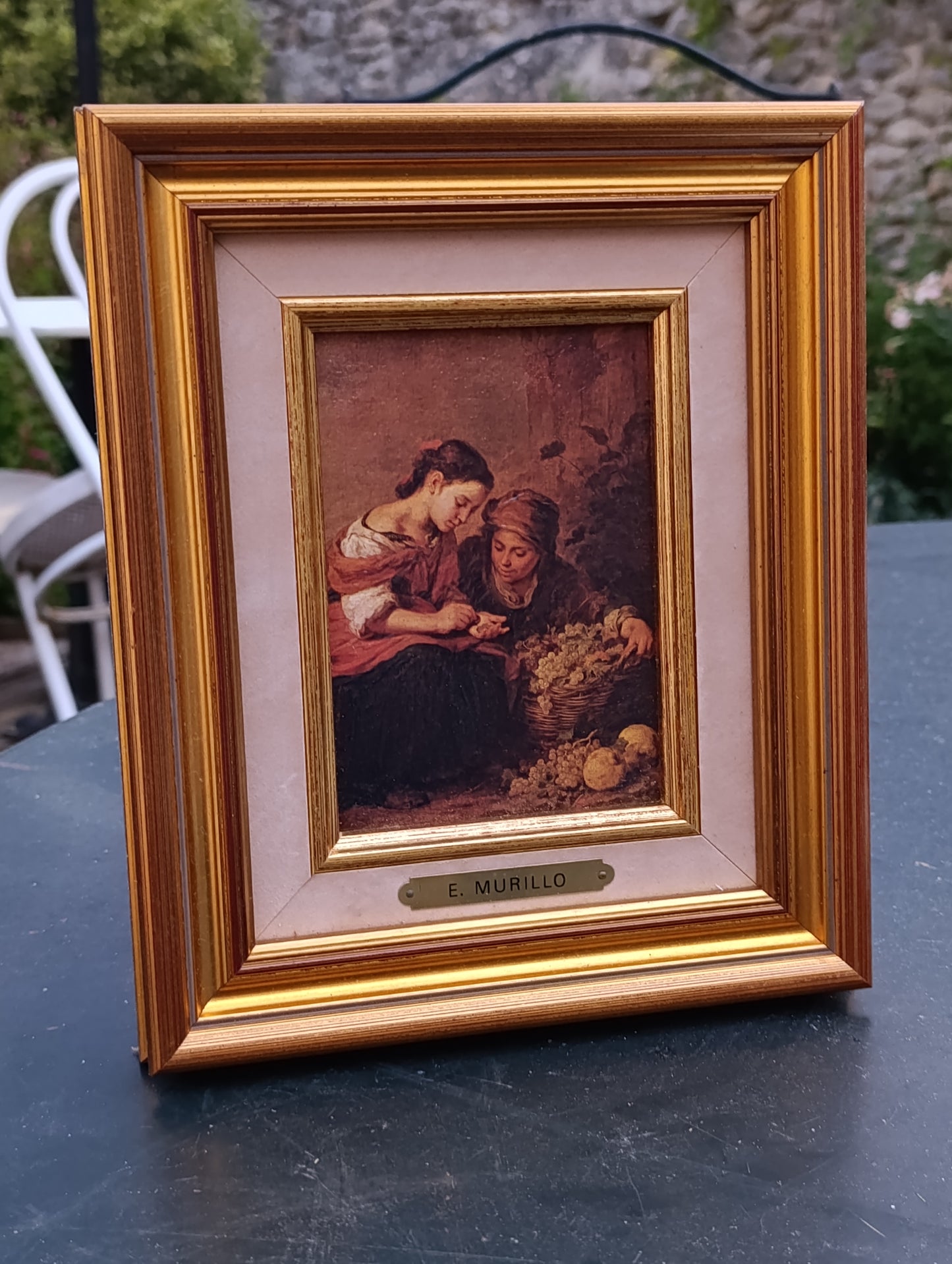 Reproduction encadrée Bartolomé Esteban Murillo – Scène de genre – Cadre doré 24 × 20 cm