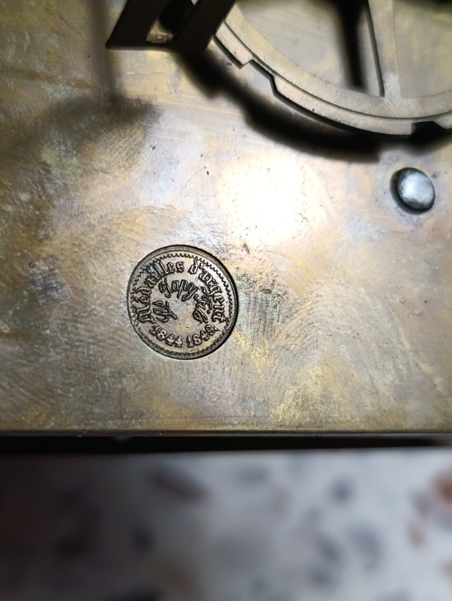 Mécanisme de pendule ancienne Japy avec balancier et suspension