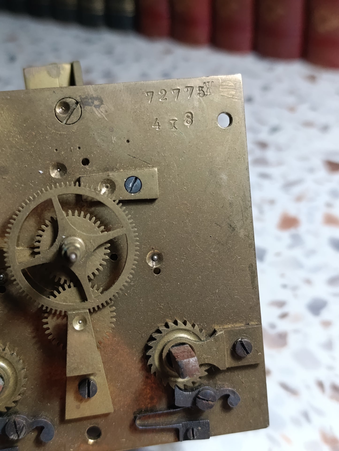 Mécanisme de pendule ancienne Japy avec balancier et suspension
