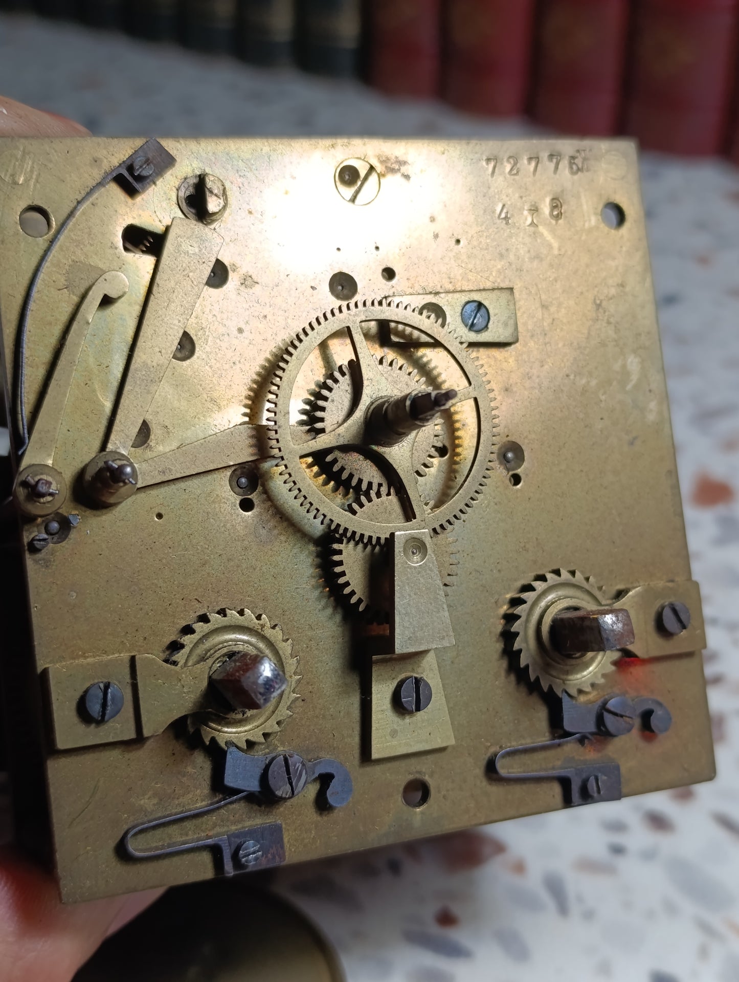 Mécanisme de pendule ancienne Japy avec balancier et suspension