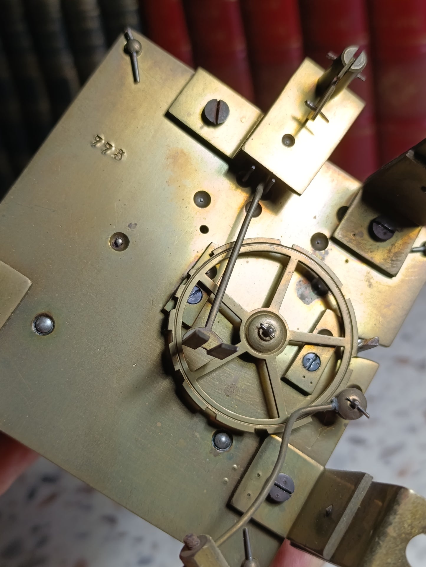 Mécanisme de pendule ancienne Japy avec balancier et suspension