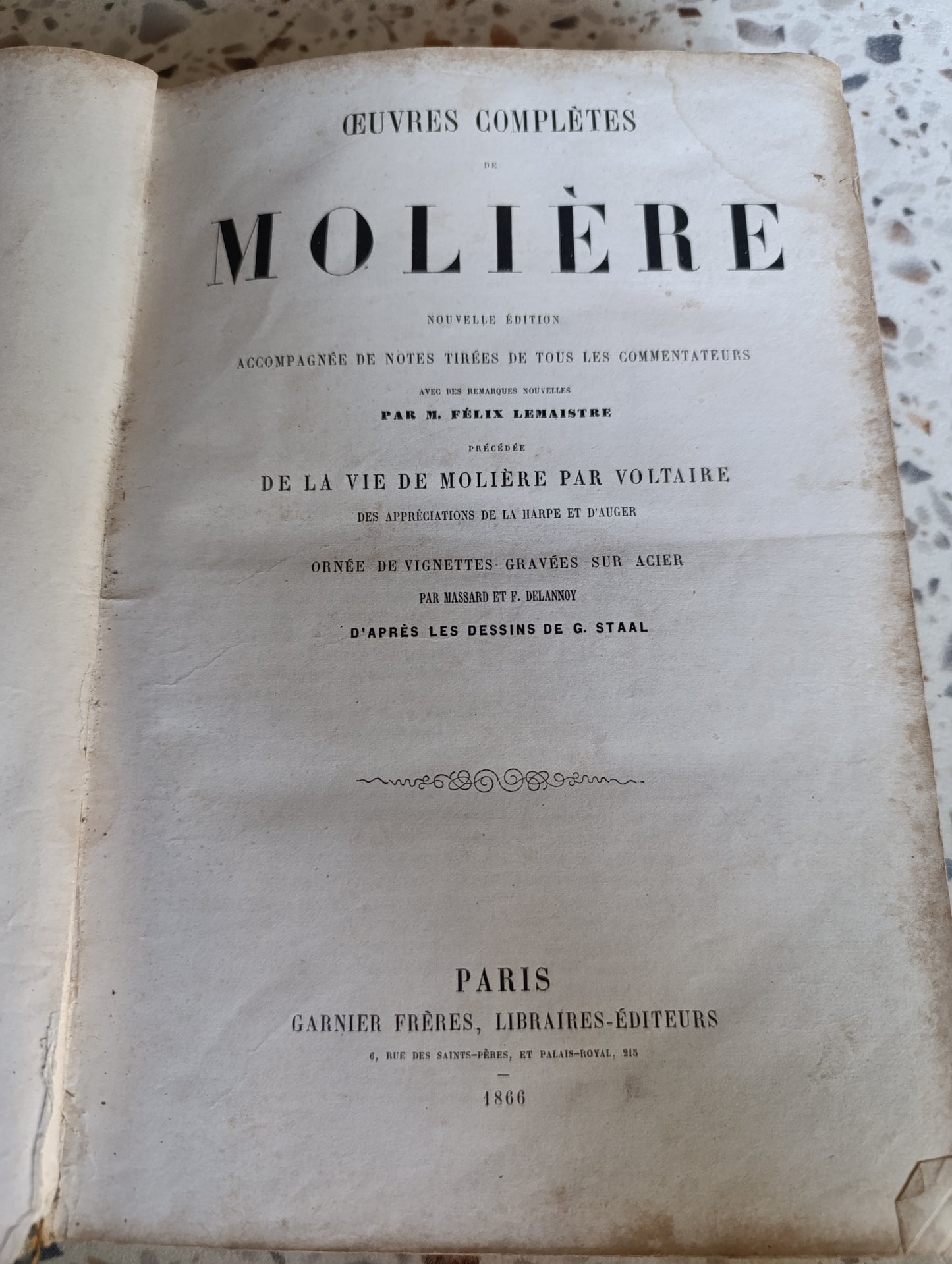 Œuvres complètes de Molière – Édition Félix Lemaistre – Garnier Frères – 1866