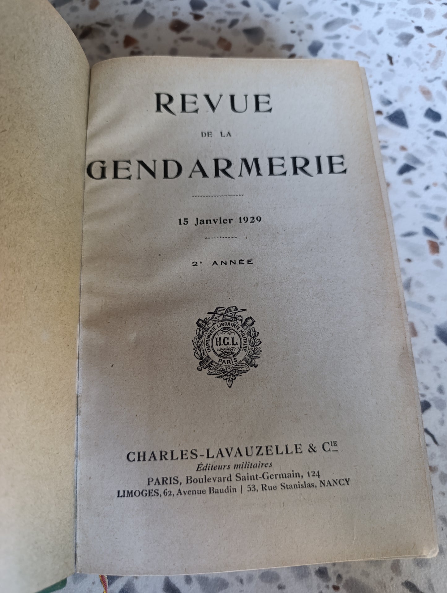 Revue de la Gendarmerie 1929 – Année complète reliée – Charles-Lavauzelle