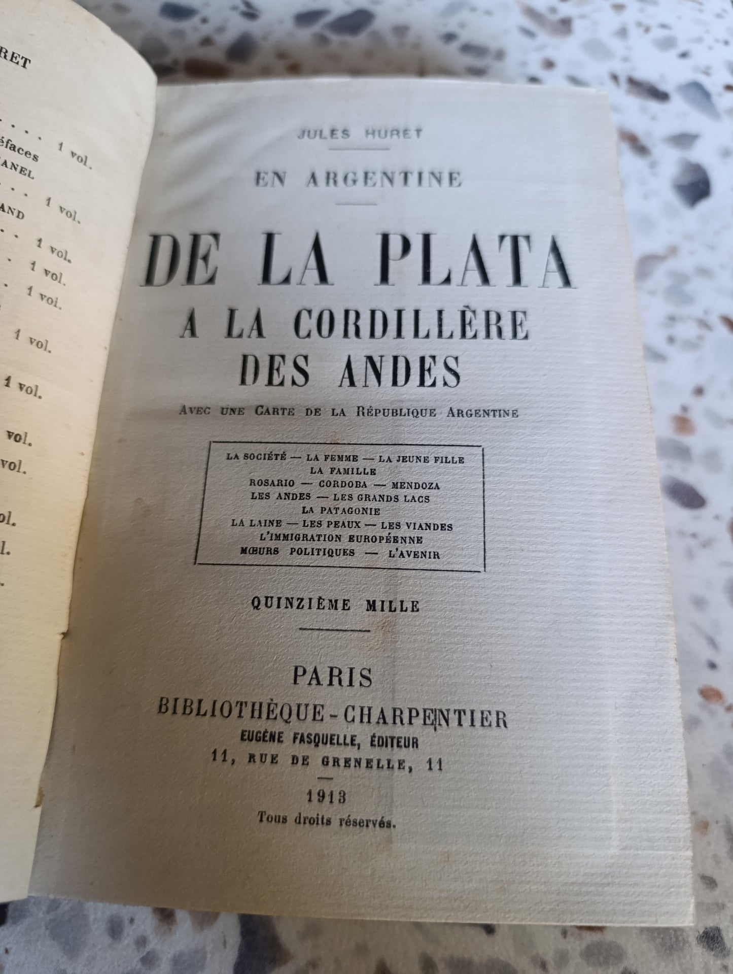 De la Plata à la Cordillère des Andes – Jules Huret – Édition de 1913 – Bibliothèque Charpentier
