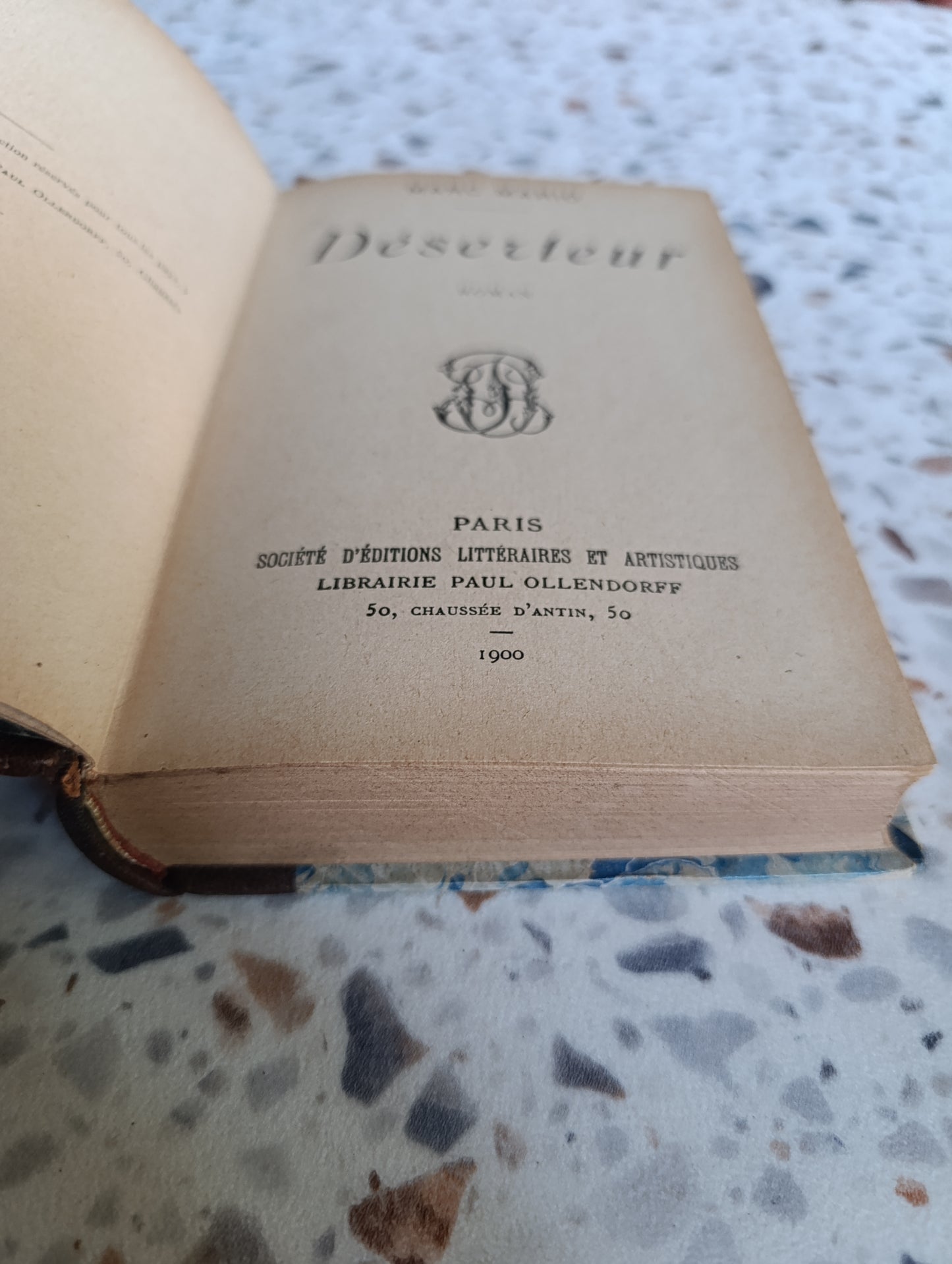 Déserteur – Marc Mario – Édition originale de 1900 – Reliure demi-cuir