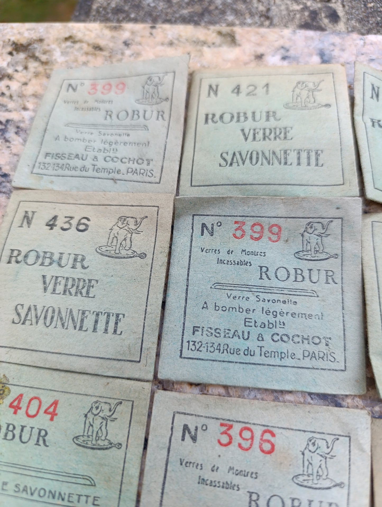 Lot de 12 verres Robur Savonnette anciens pour montre à gousset – Différentes références