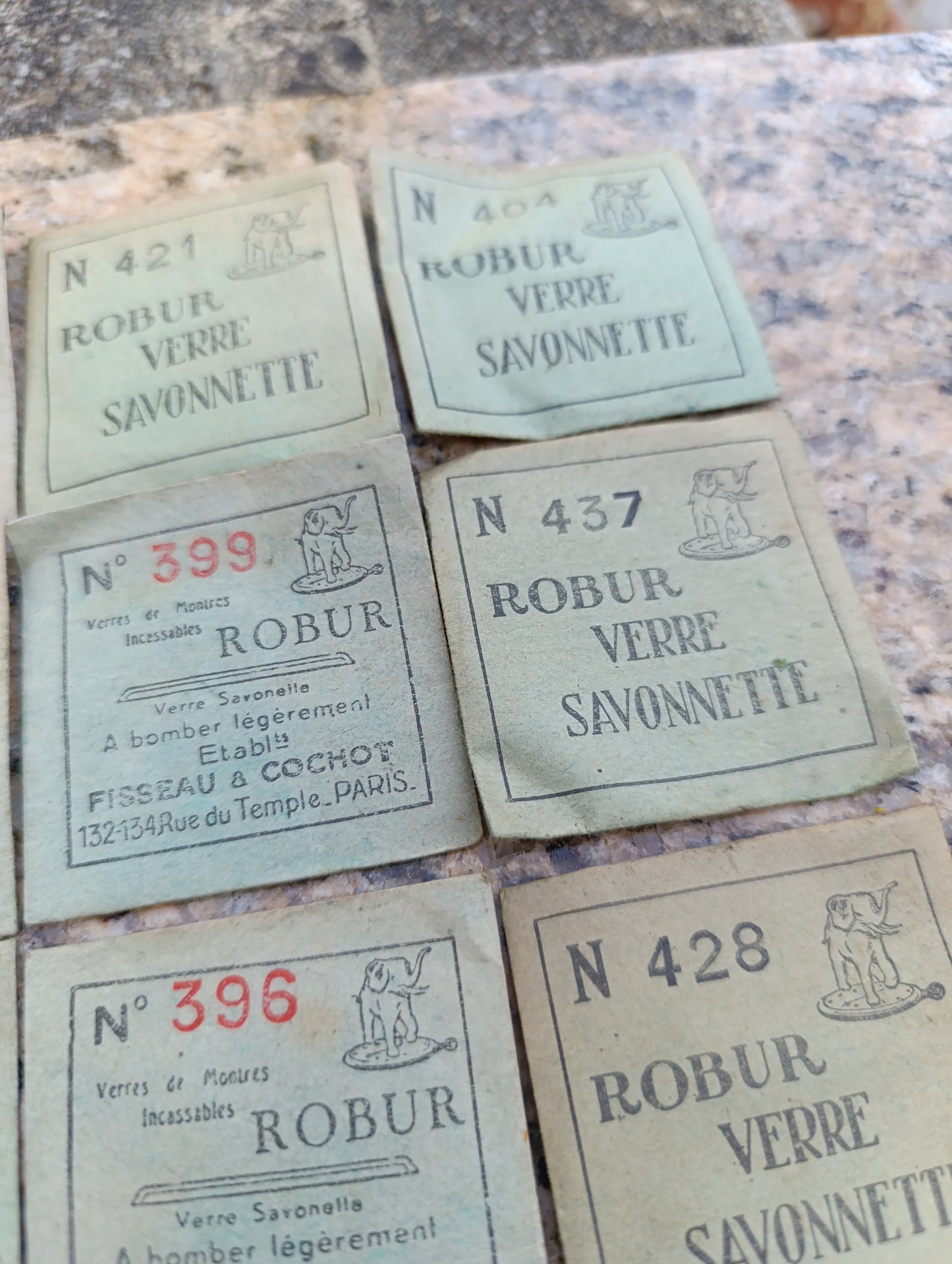 Lot de 12 verres Robur Savonnette anciens pour montre à gousset – Différentes références