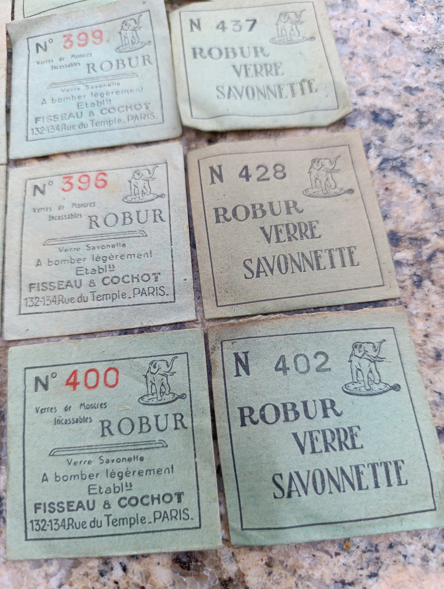 Lot de 12 verres Robur Savonnette anciens pour montre à gousset – Différentes références