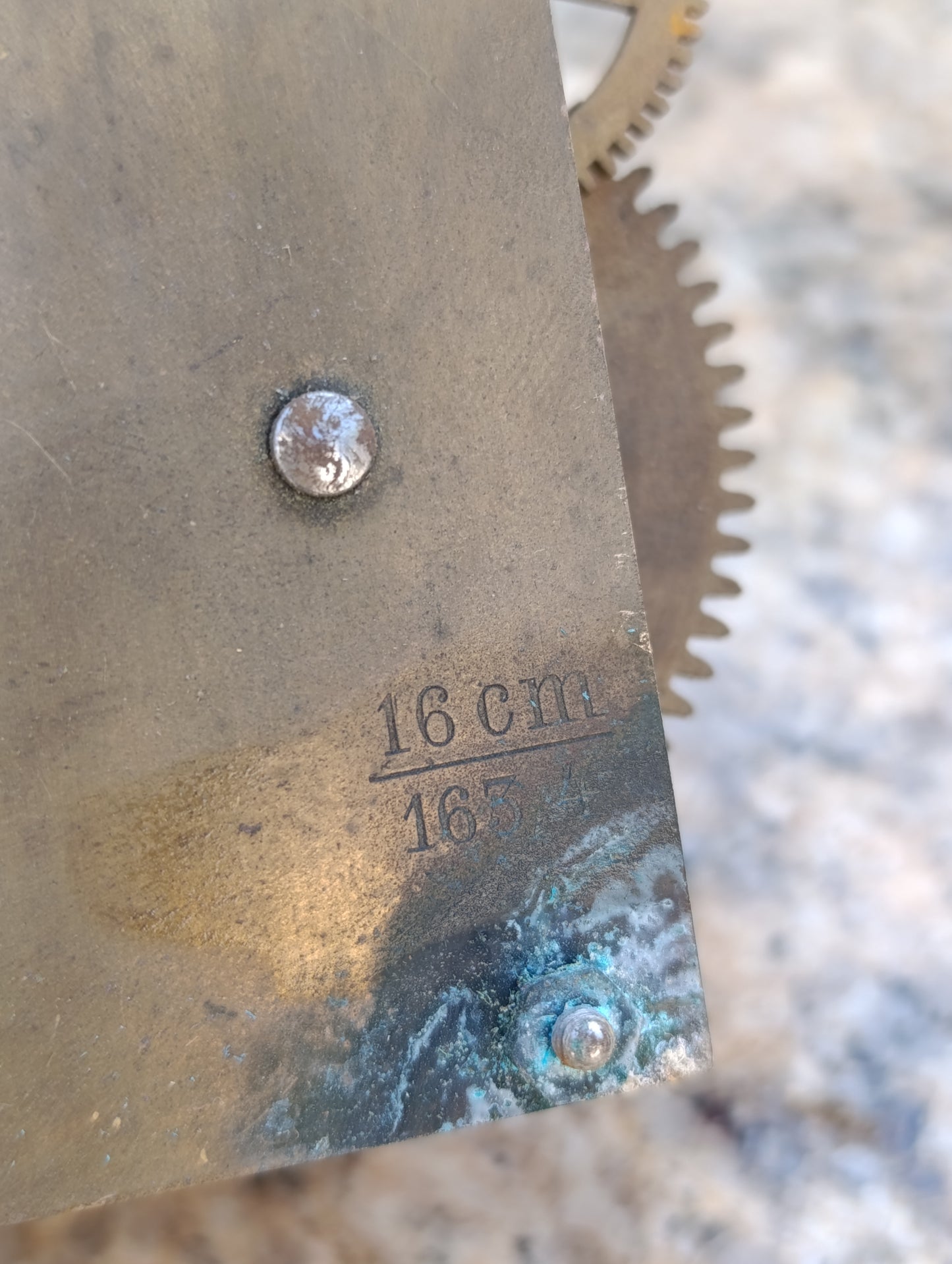 Mouvement ancien d'horloge comtoise 16 cm à restaurer – mécanique complète pour pièces