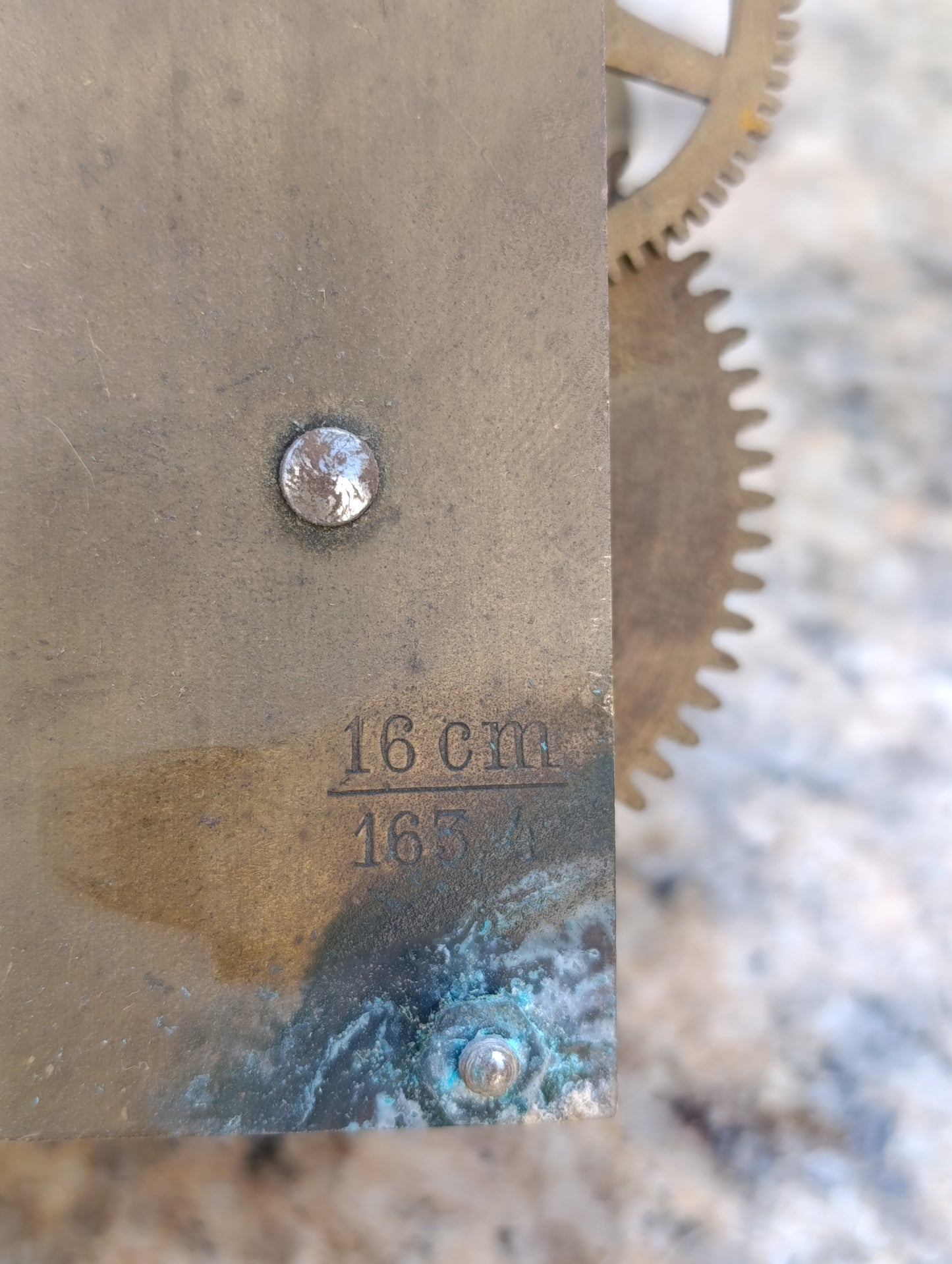 Mouvement ancien d'horloge comtoise 16 cm à restaurer – mécanique complète pour pièces