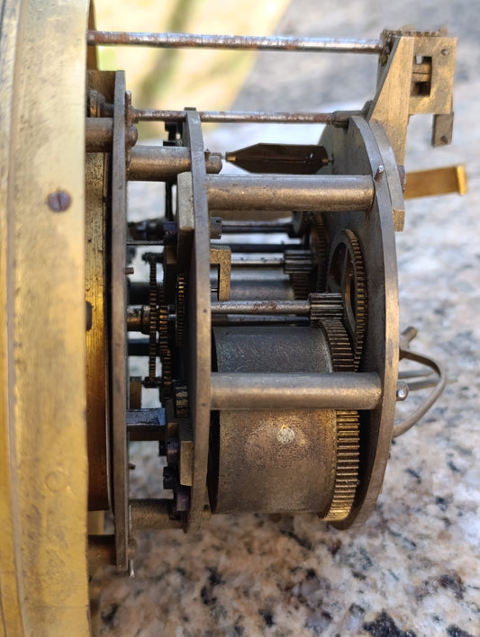 Mouvement d'horloge ancien avec cadran chiffres romains 15,5 cm – pour restauration ou pièces