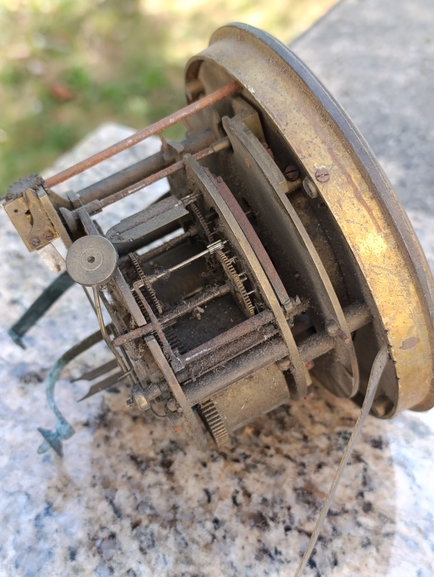 Mouvement d'horloge ancien Marti Cie avec cadran émaillé – Ø 15 cm – pour restauration
