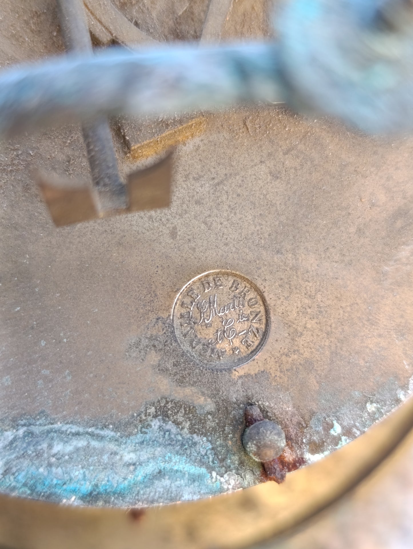 Mouvement d'horloge ancien Marti Cie avec cadran émaillé – Ø 15 cm – pour restauration
