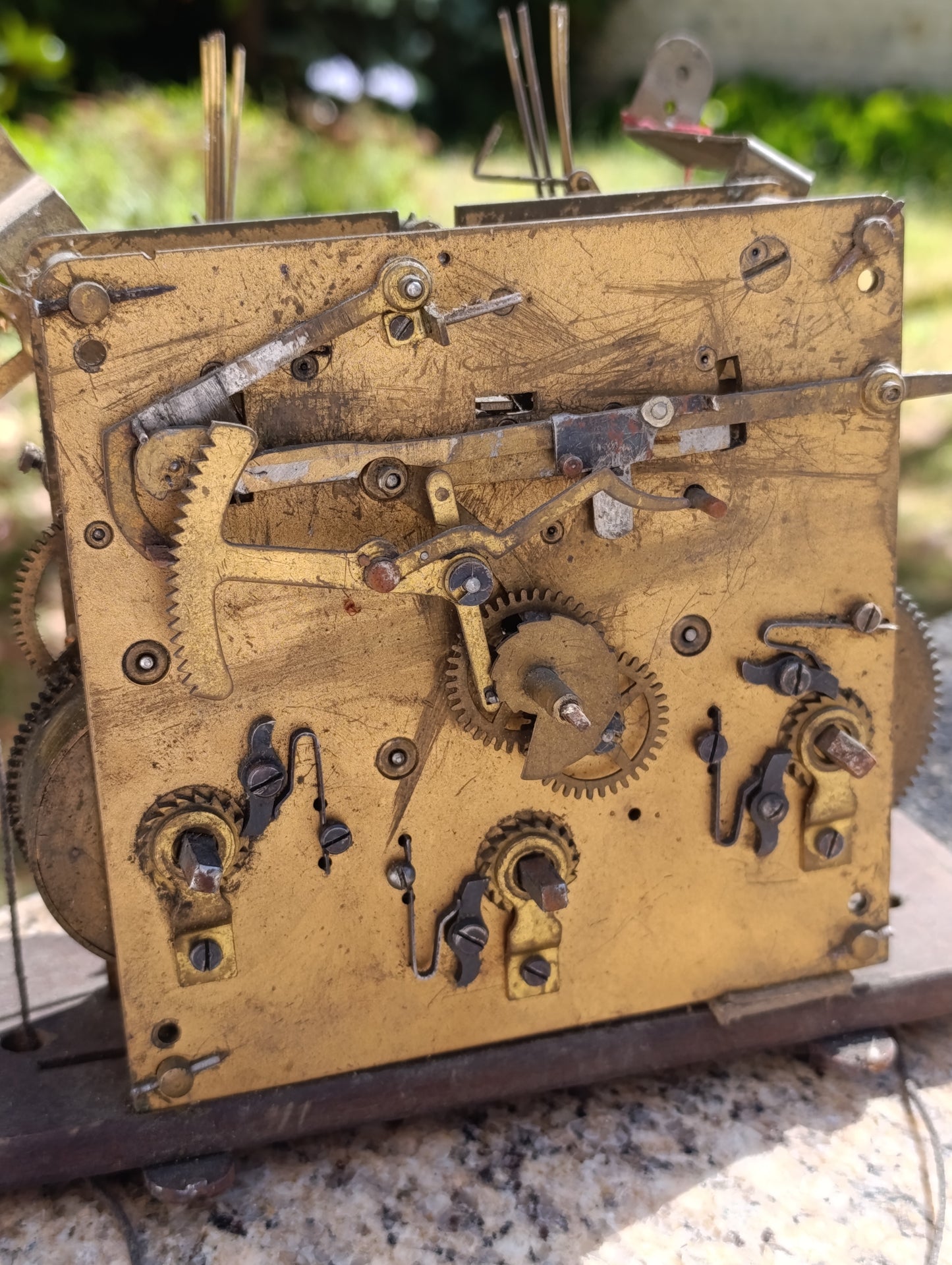 Mouvement ancien de carillon Enzle 3 trains – mécanisme d’horloge à restaurer – pièce détachée
