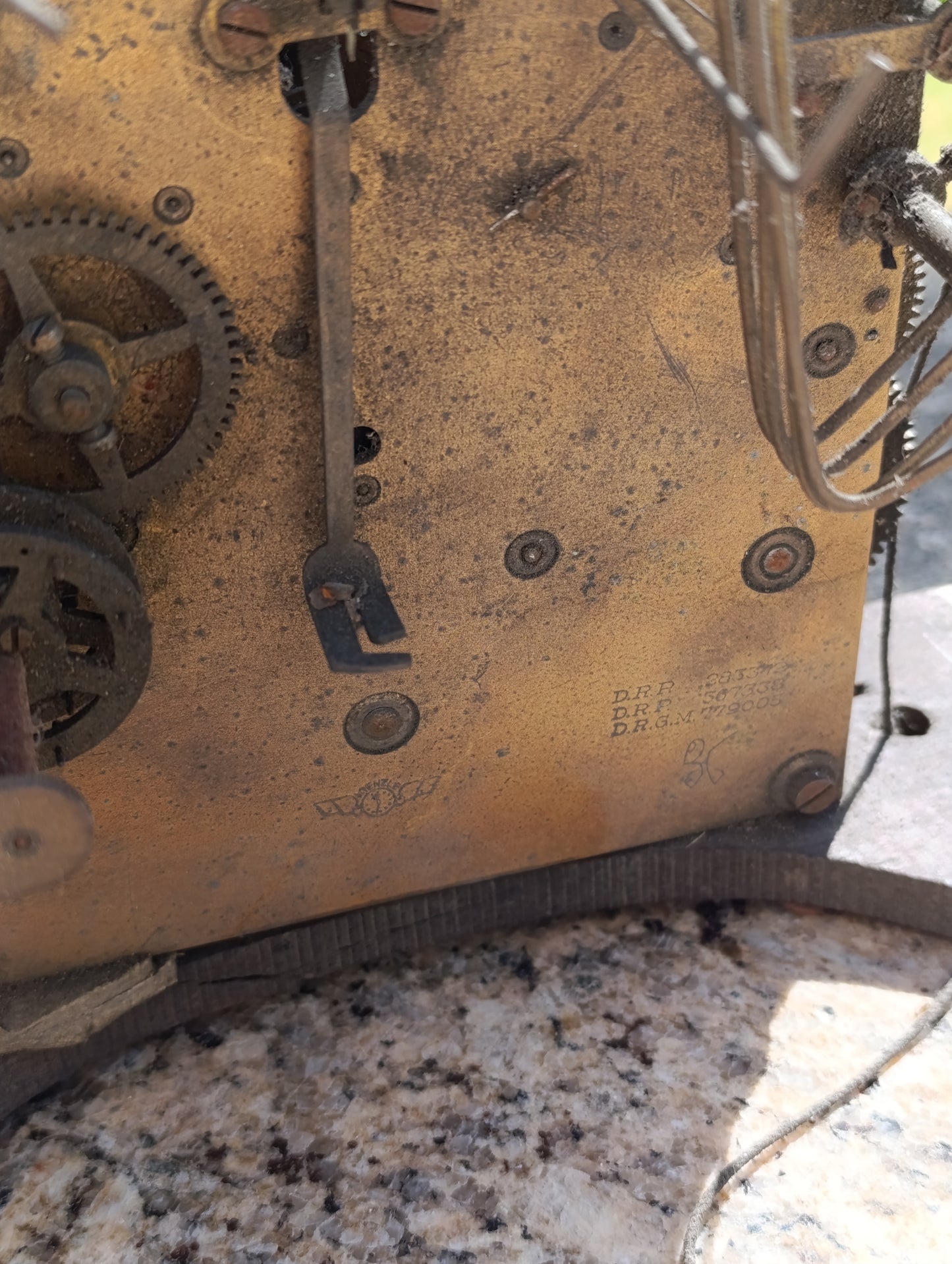 Mouvement ancien de carillon Enzle 3 trains – mécanisme d’horloge à restaurer – pièce détachée