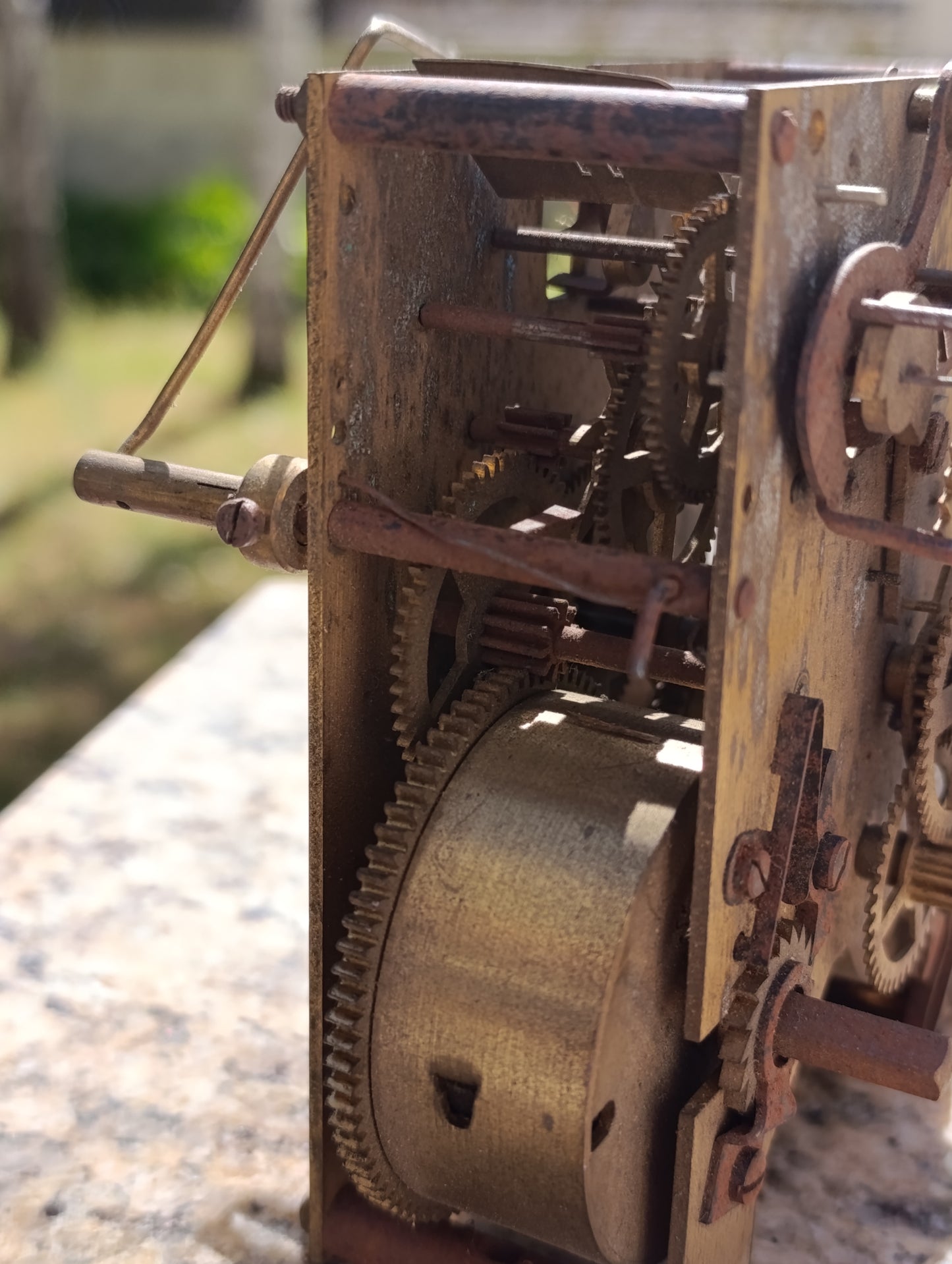 Mouvement d’horloge ancien ODO Made in France 2 trains – avec aiguilles – pièce détachée