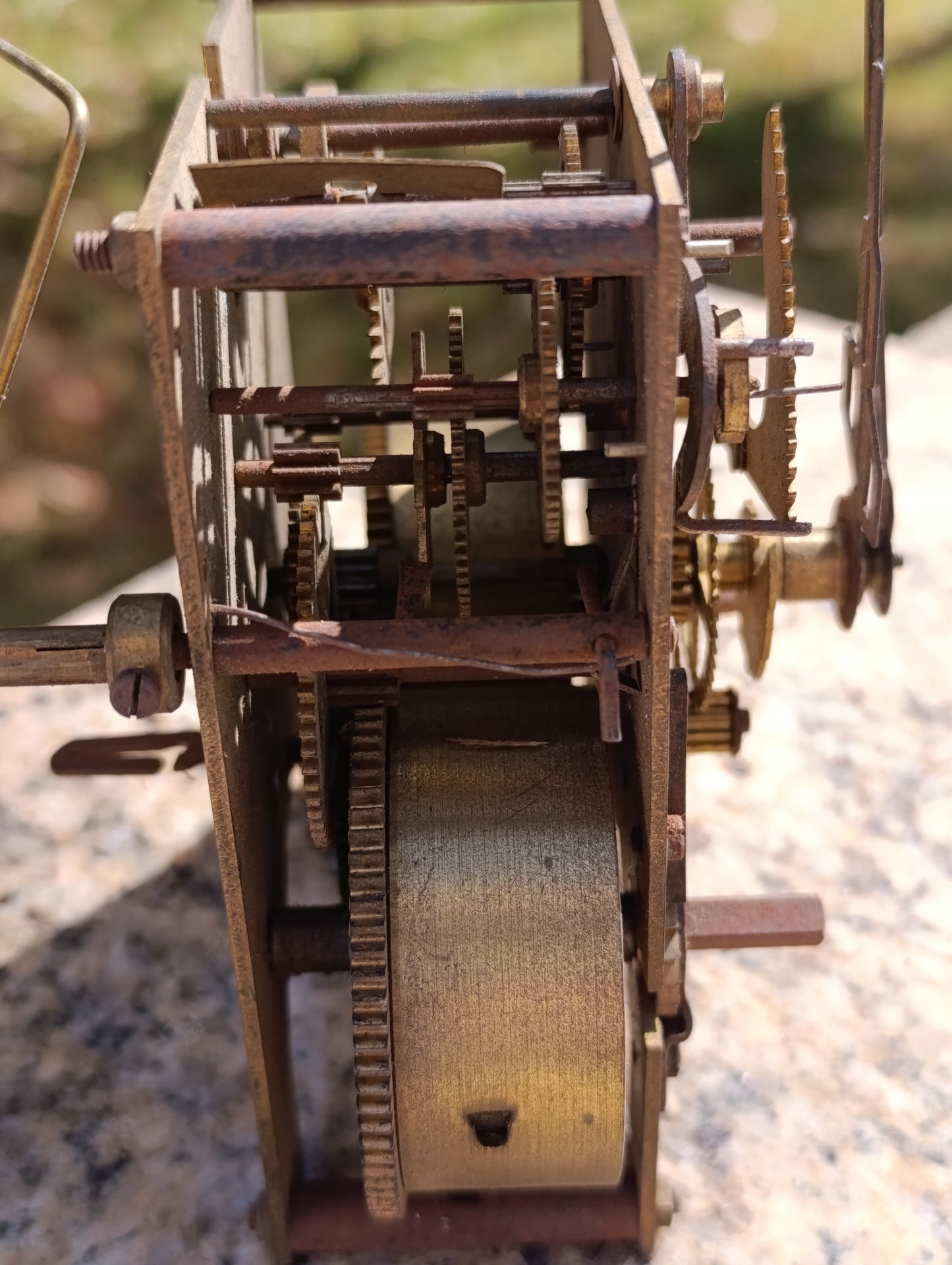 Mouvement d’horloge ancien ODO Made in France 2 trains – avec aiguilles – pièce détachée