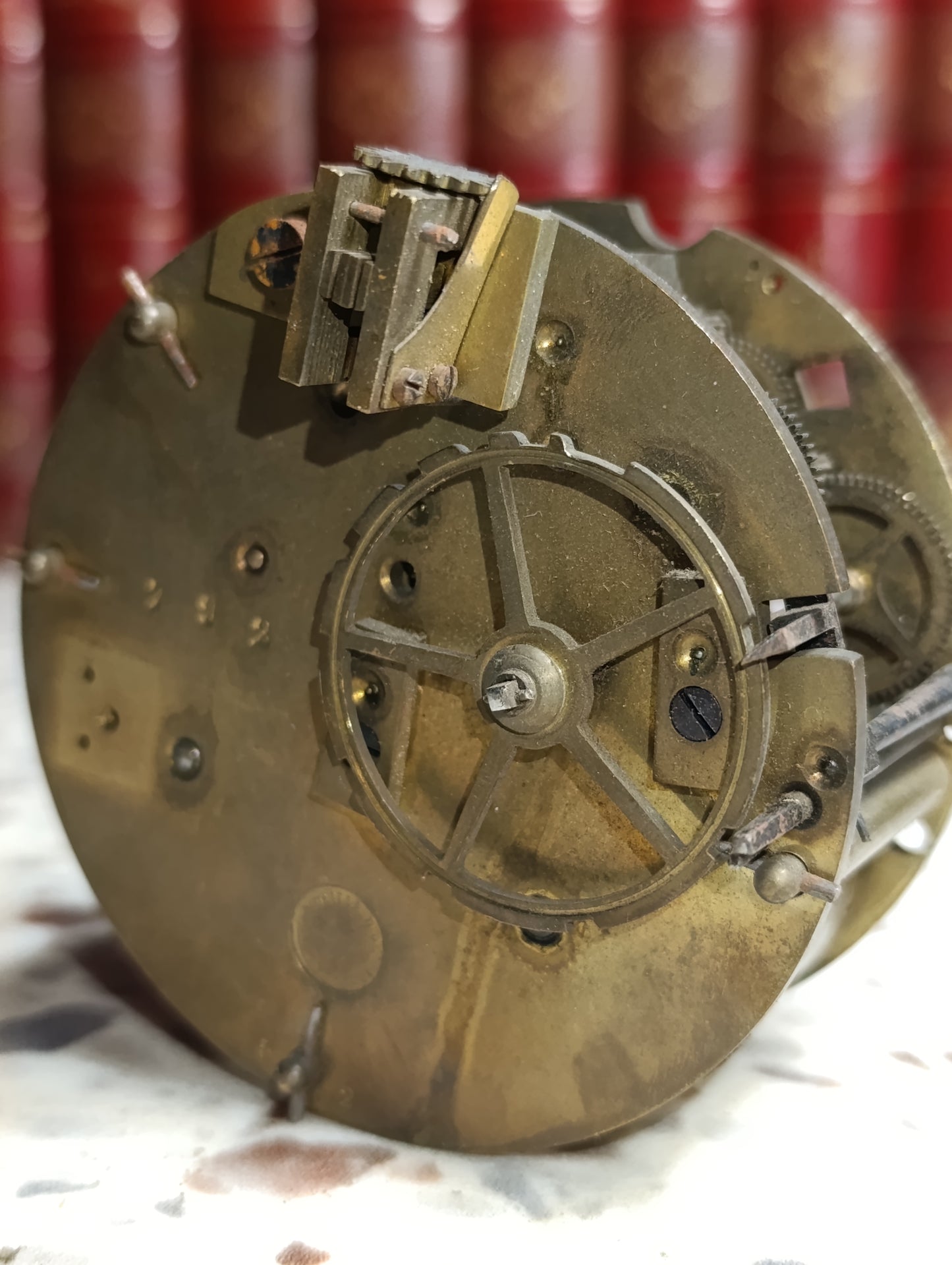 Mouvement d'horloge ancien F. Marti Paris Médaille d'Or 1900 – Mécanisme de pendule à sonnerie – Hauteur 9 cm