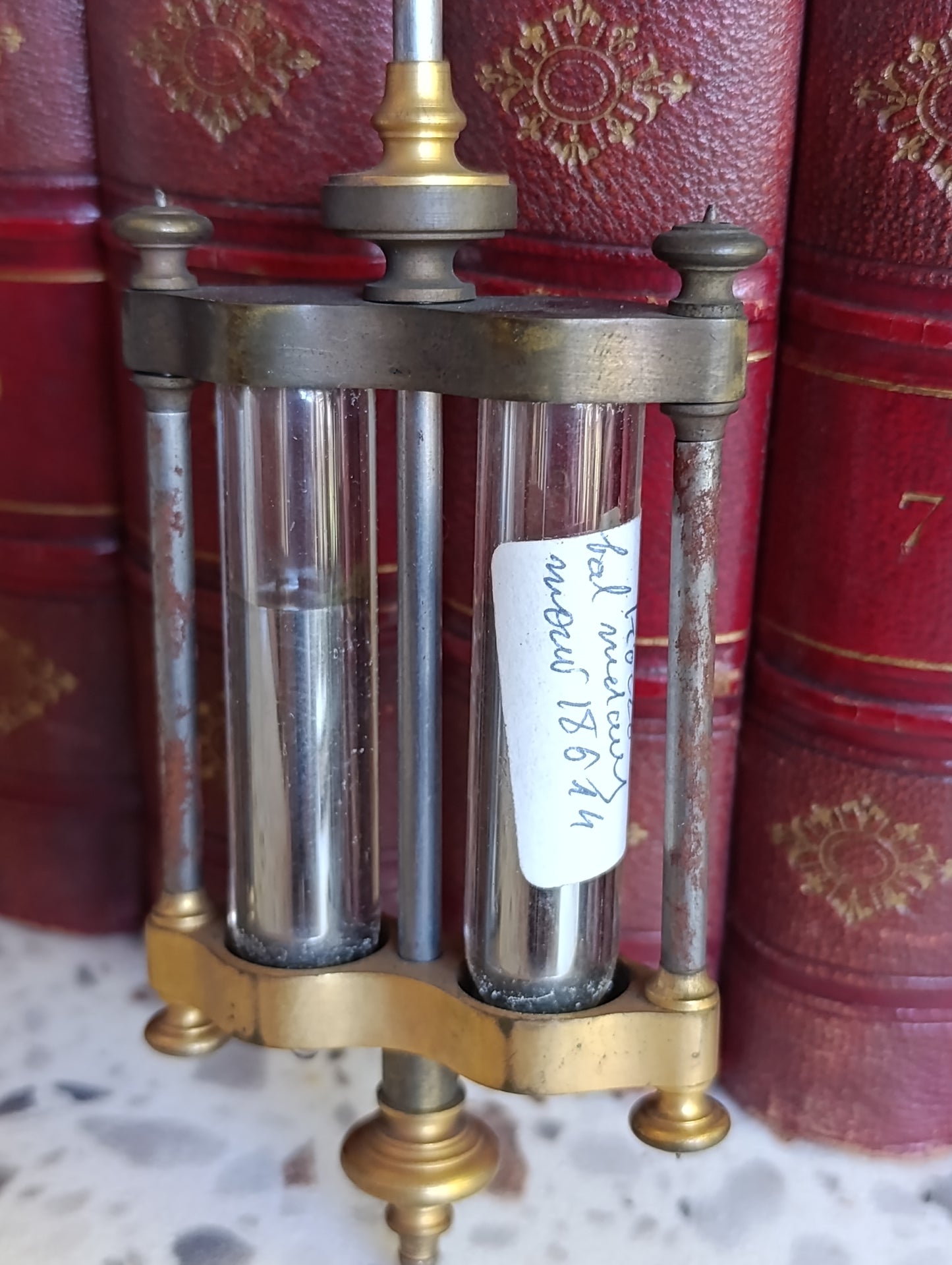 Balancier compensé ancien à mercure pour pendule régulateur de précision – Longueur 27,8 cm